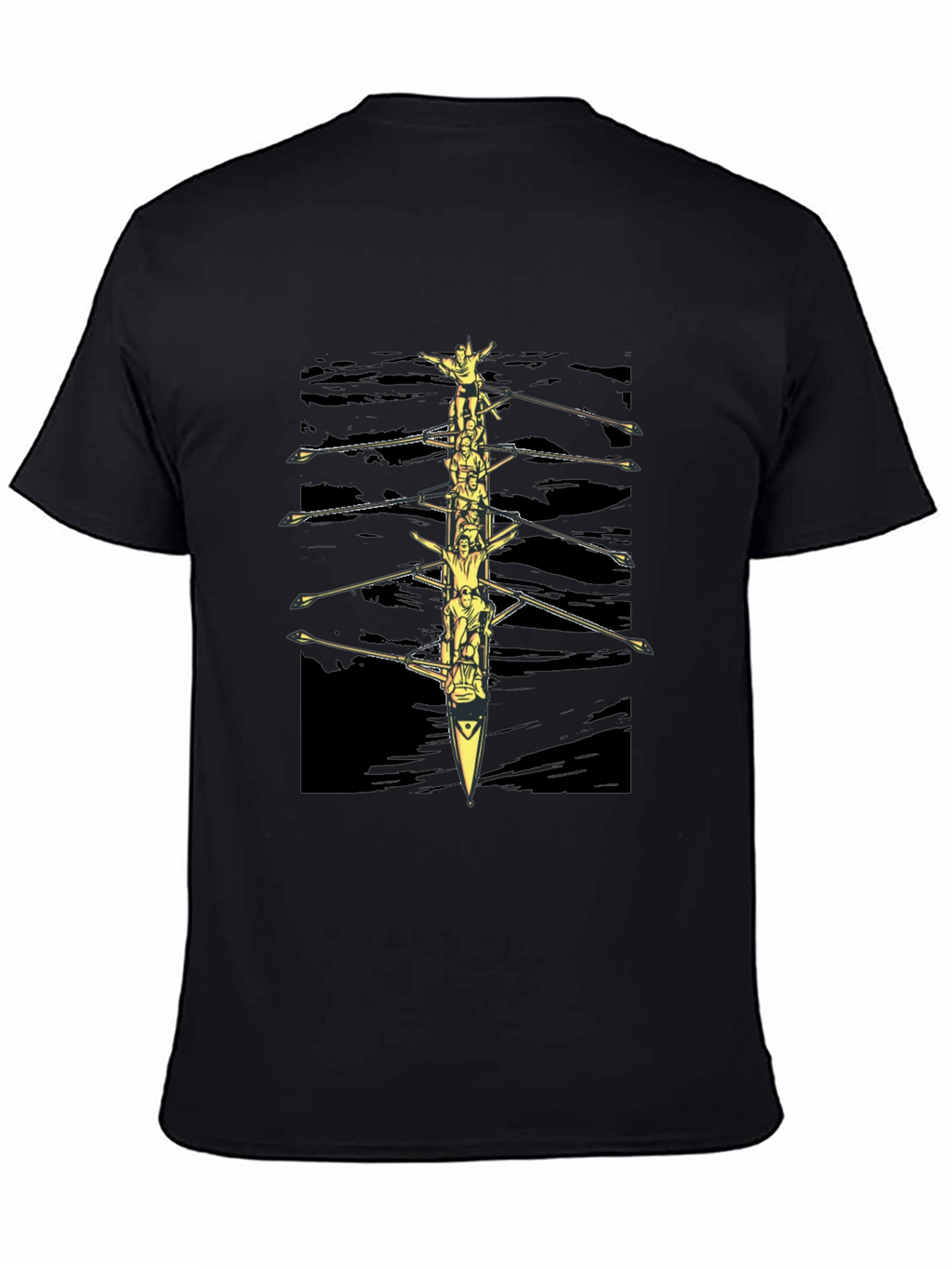 Rowing Team Graphic Tee - Black Crewneck T-Shirt