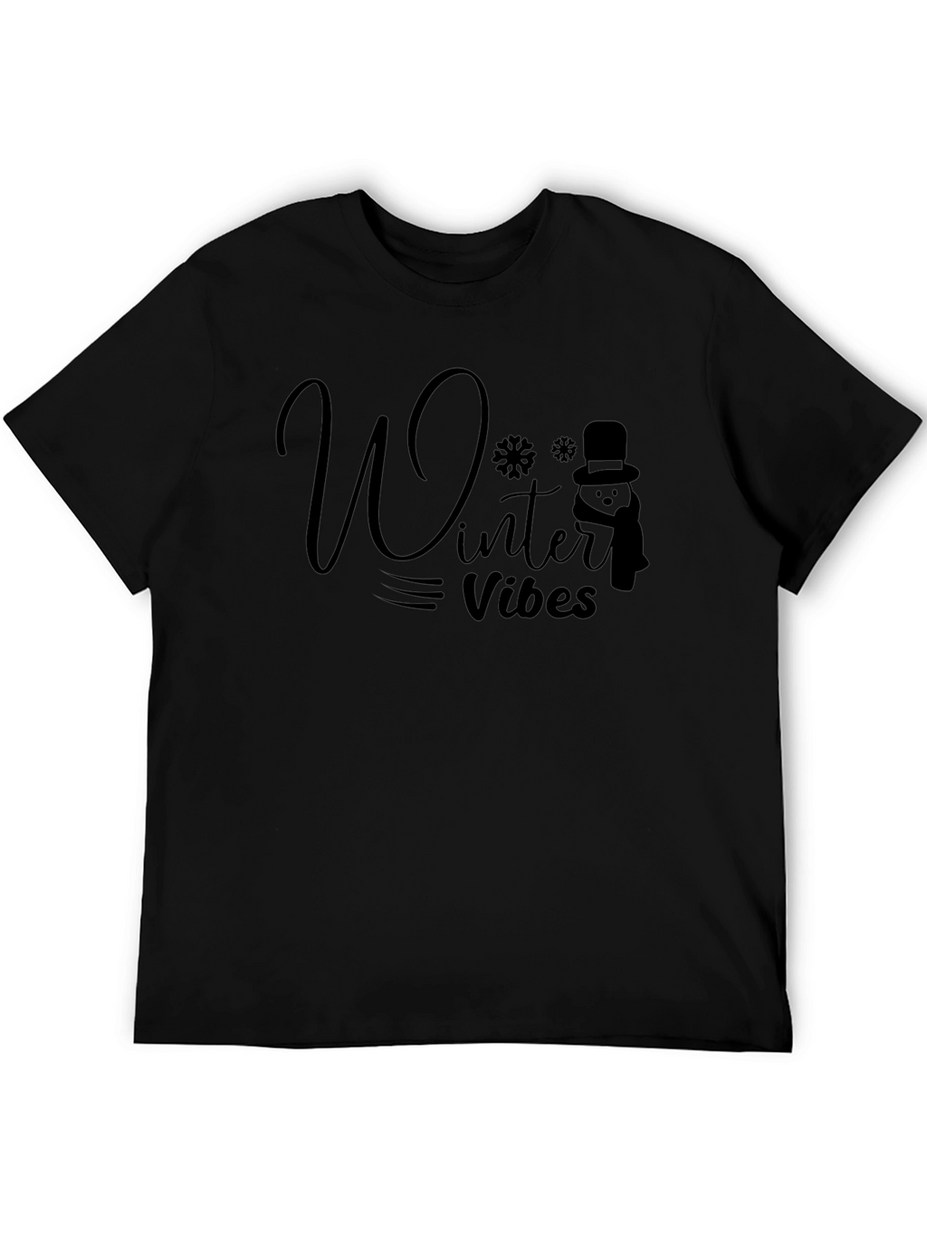 Winter Vibes Black T-Shirt