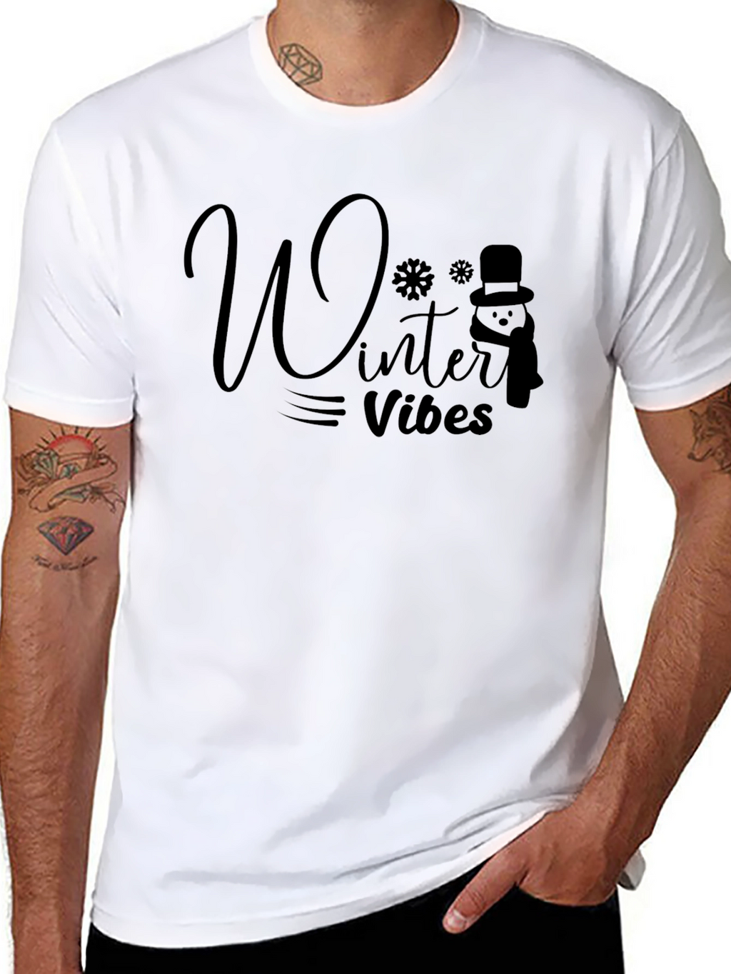 Winter Vibes Black T-Shirt