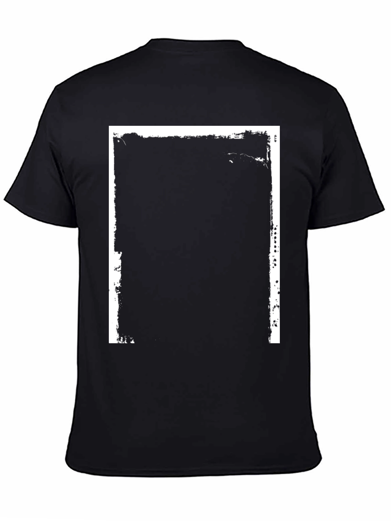 Black T-Shirt with Distressed Frame