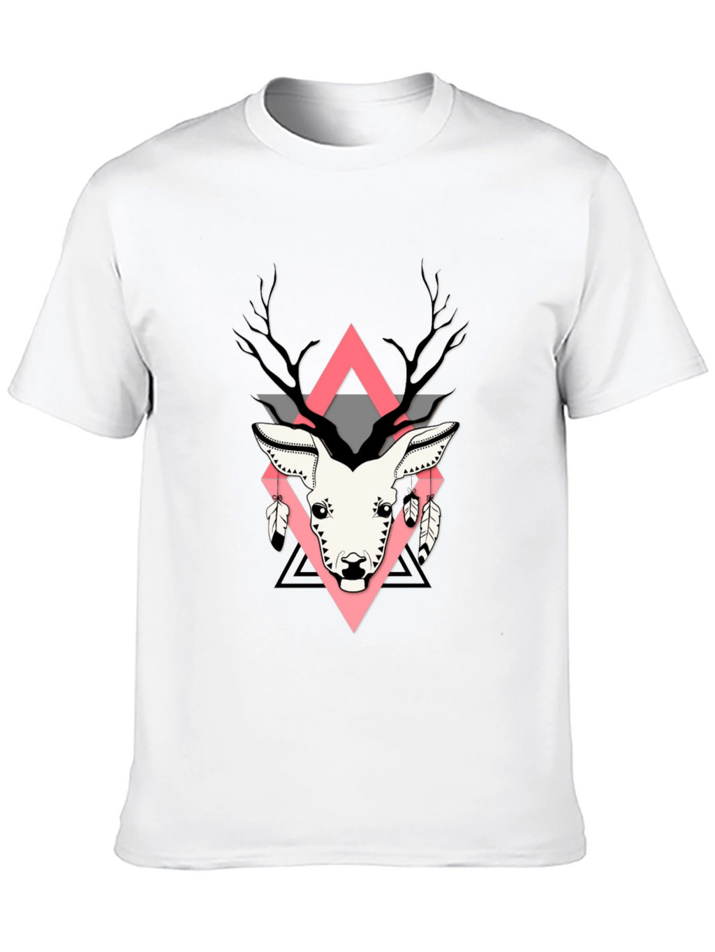 Geometric Deer Graphic Print T-Shirt