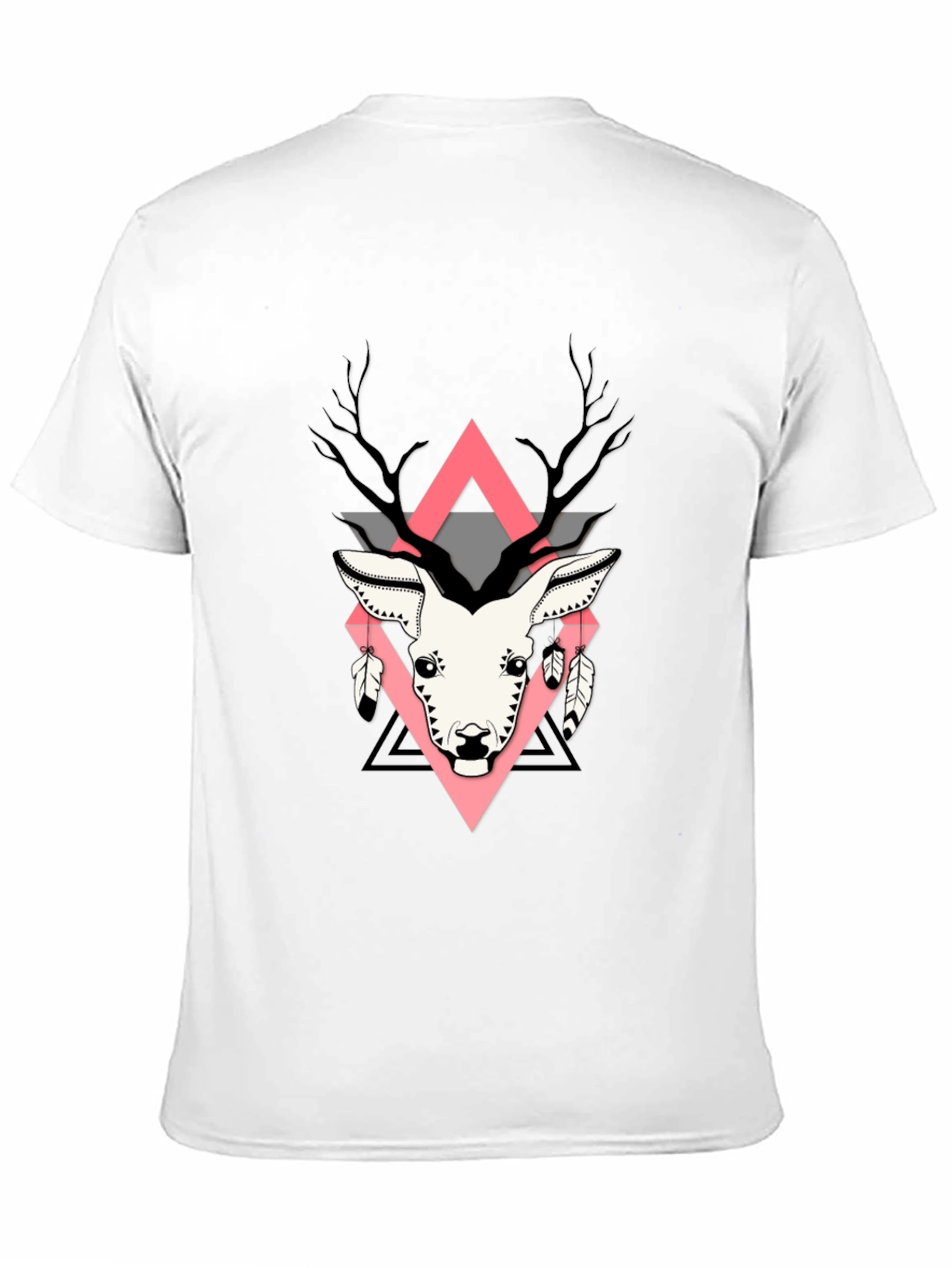 Geometric Deer Graphic Print T-Shirt