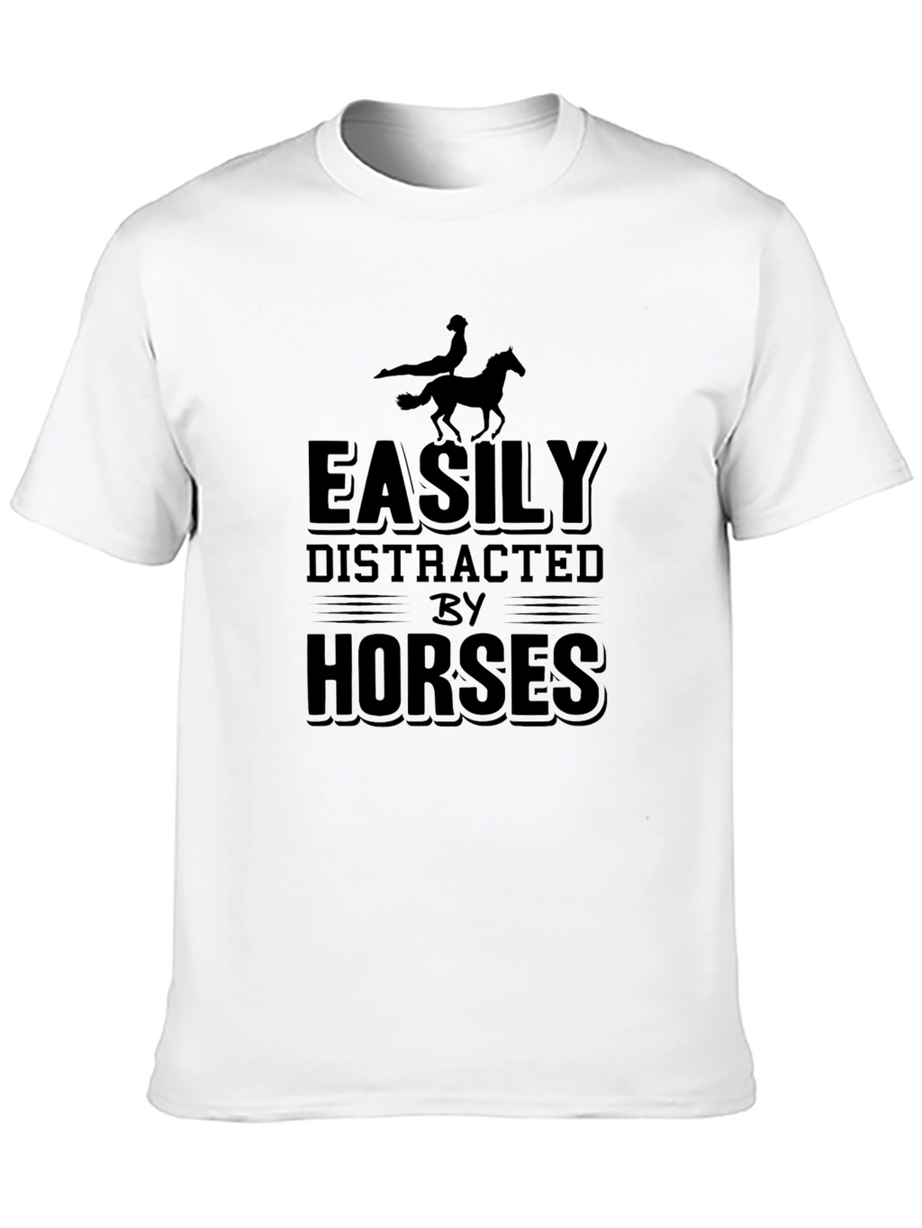 Easily Distracted by Horses Black T-Shirt