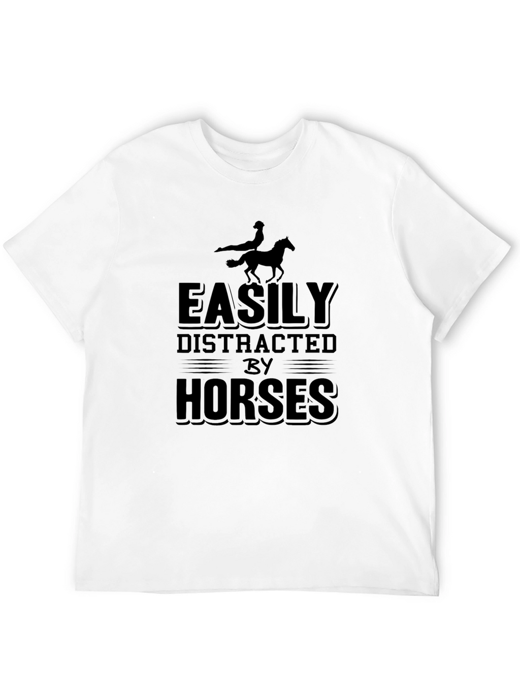 Easily Distracted by Horses Black T-Shirt