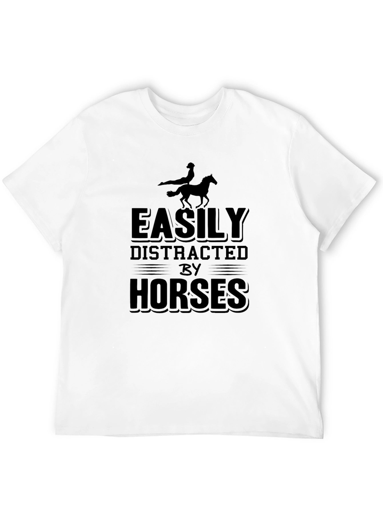 Easily Distracted by Horses Black T-Shirt