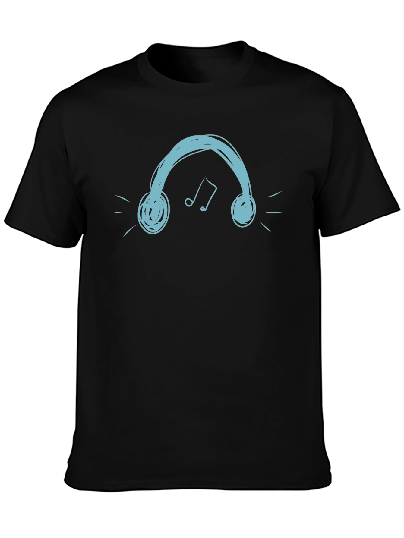 Headphones Graphic Tee - Cool Black T-Shirt
