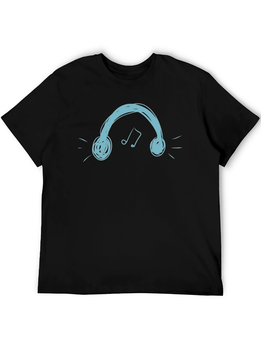 Headphones Graphic Tee - Cool Black T-Shirt