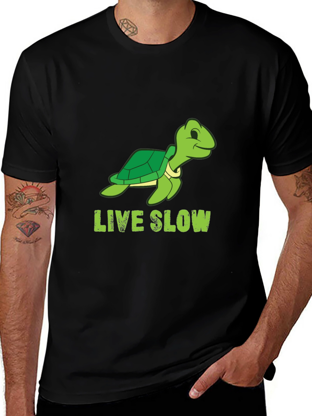 Live Slow Turtle Graphic Tee