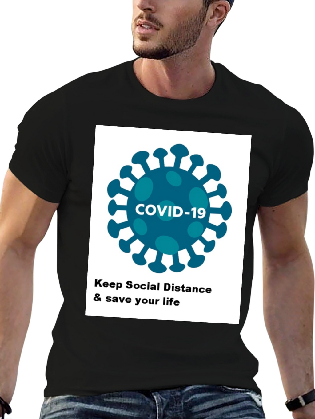 COVID-19 Social Distancing T-Shirt - Stay Safe