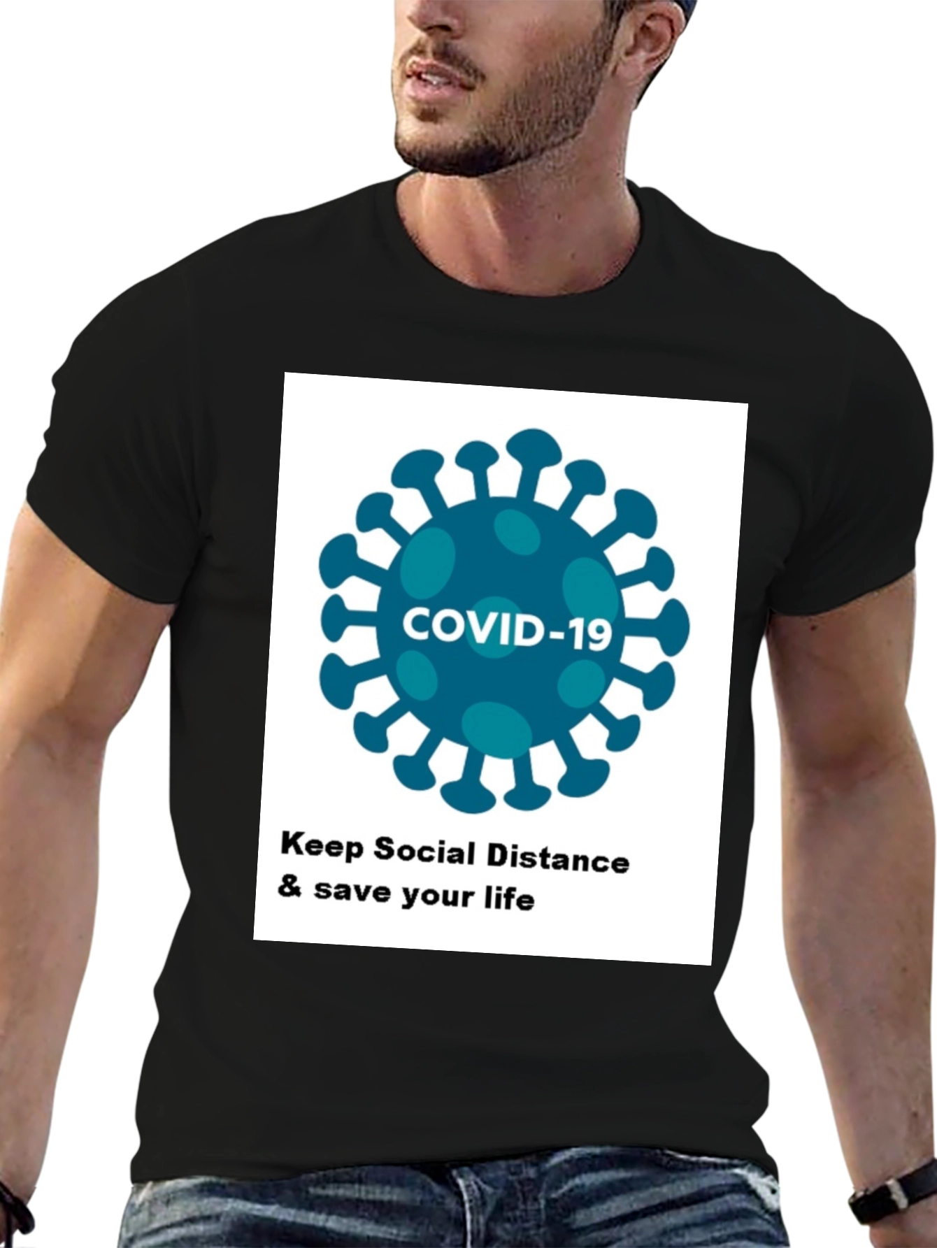 COVID-19 Social Distancing T-Shirt - Stay Safe