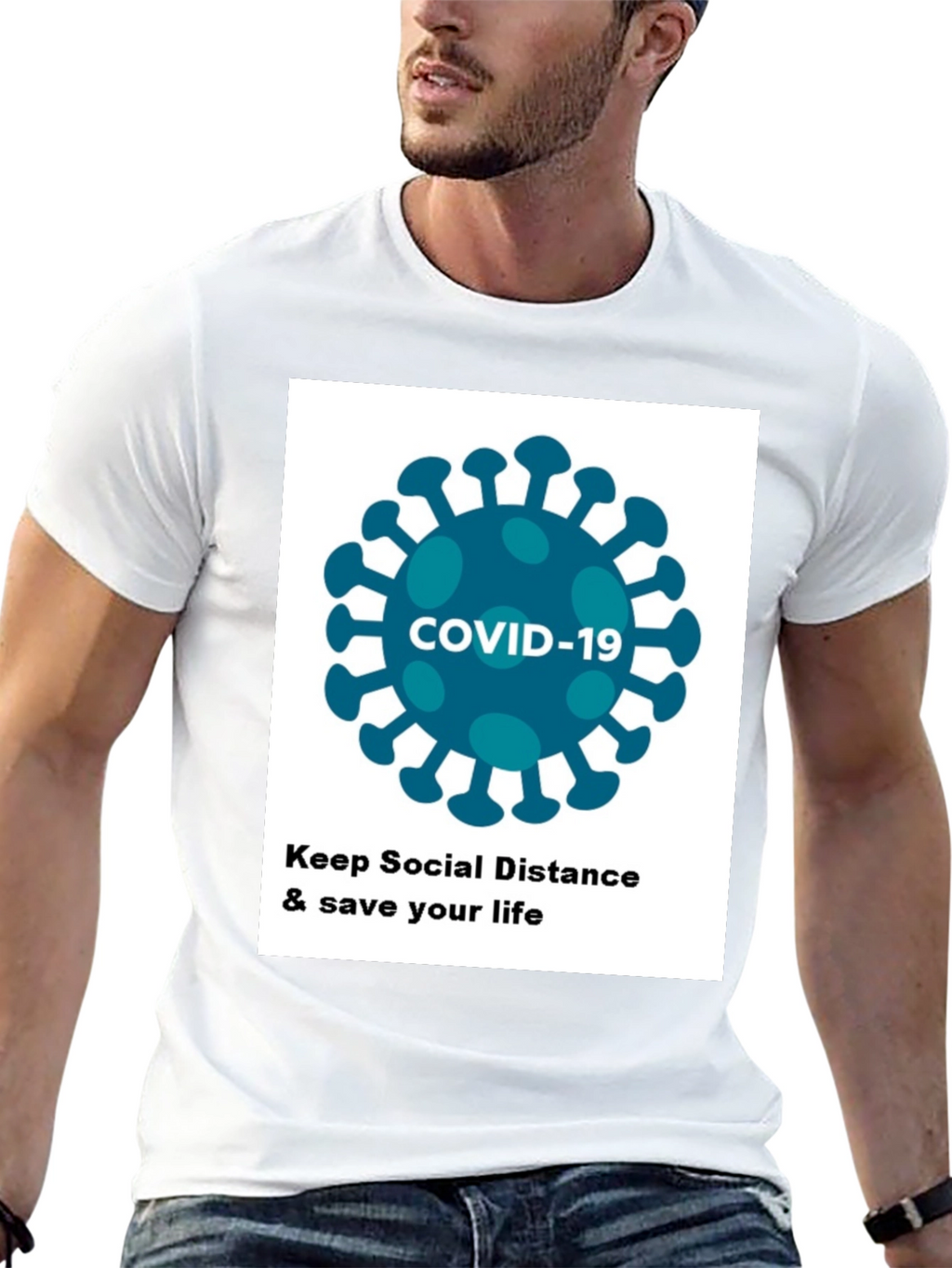 COVID-19 Social Distancing T-Shirt - Stay Safe