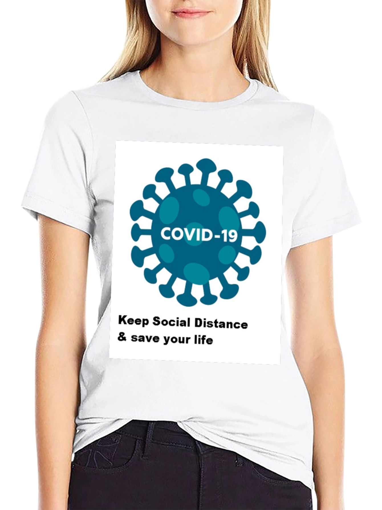 COVID-19 Social Distancing T-Shirt - Stay Safe