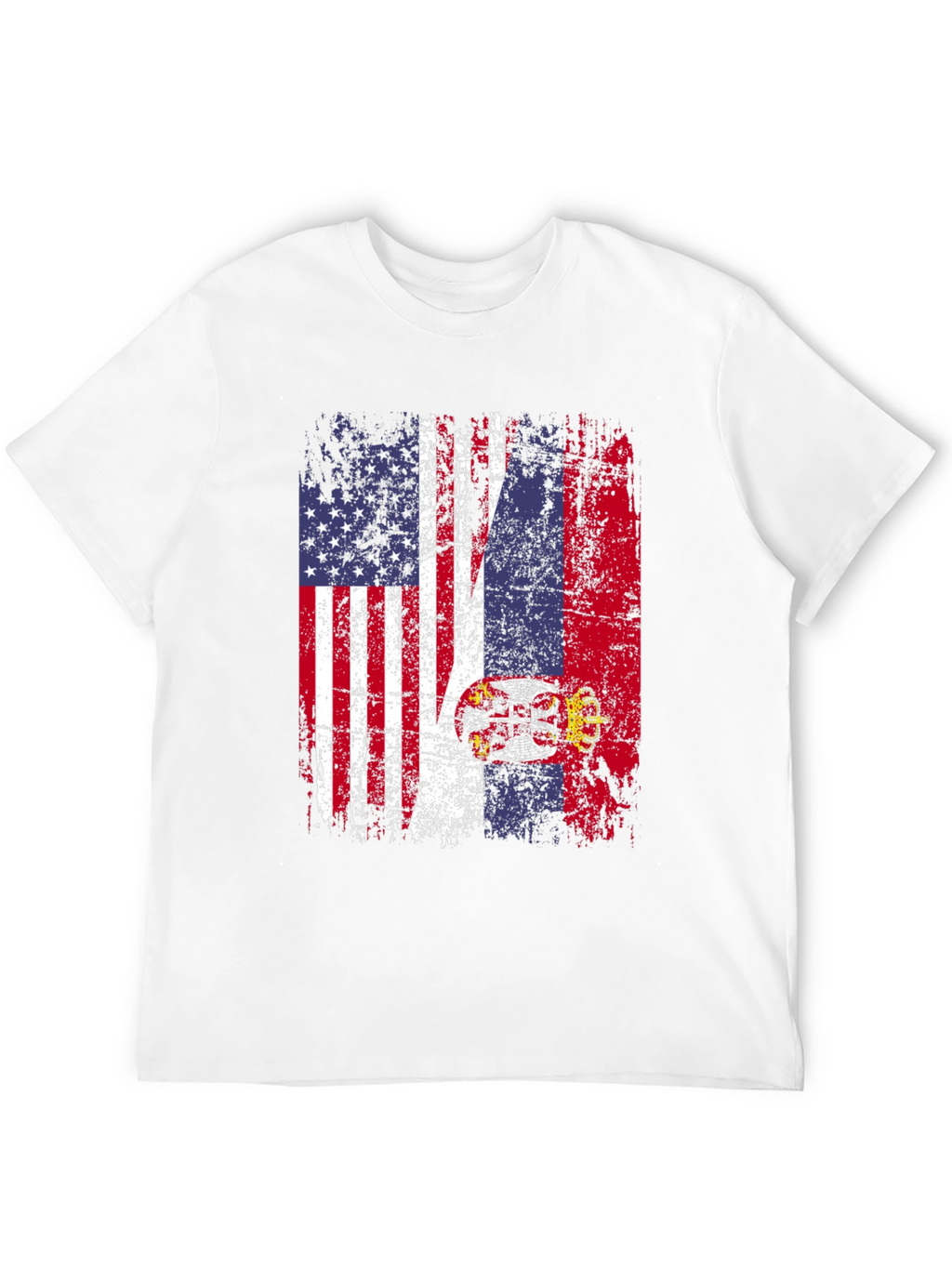 USA Serbia Flag Graphic T-Shirt