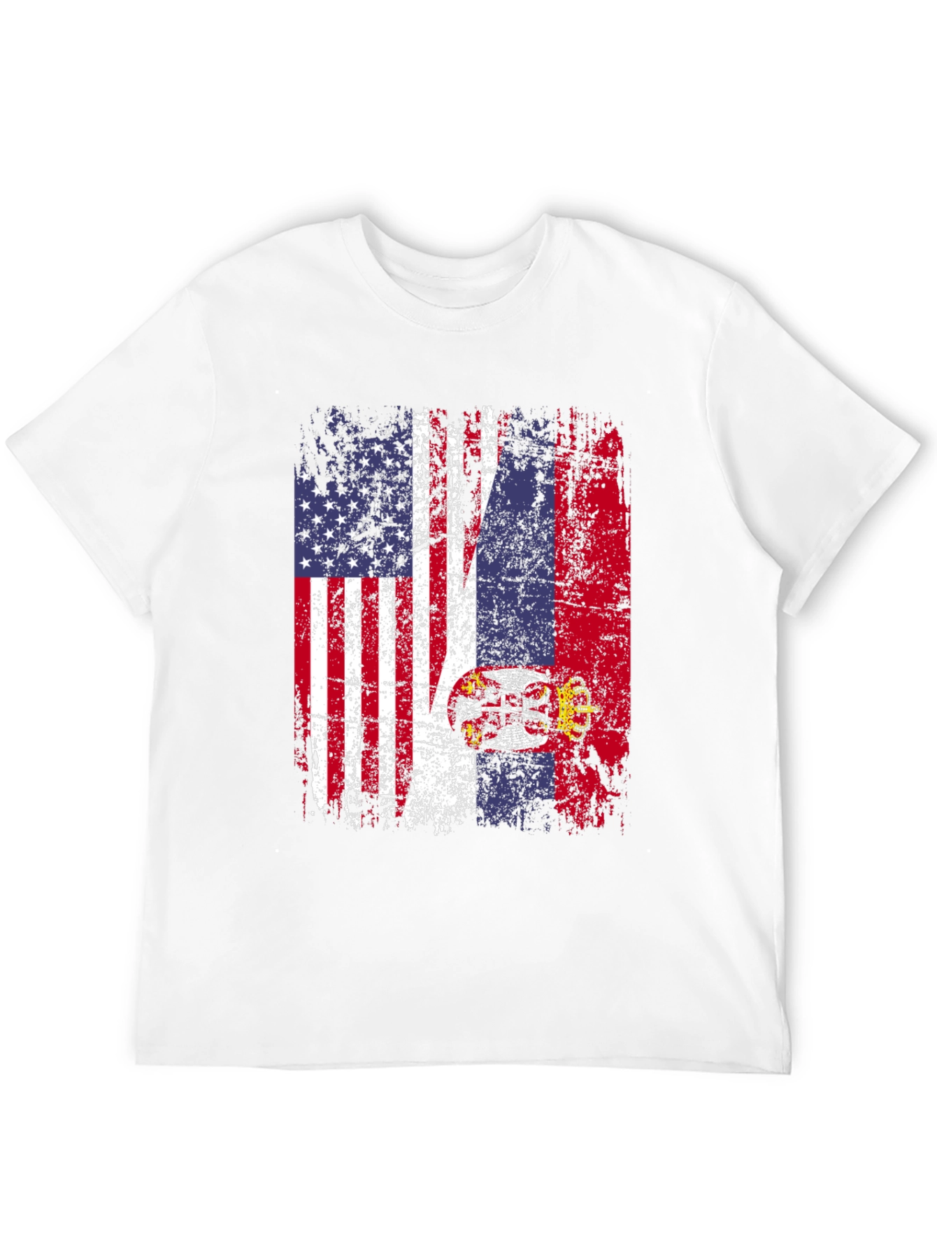 USA Serbia Flag Graphic T-Shirt