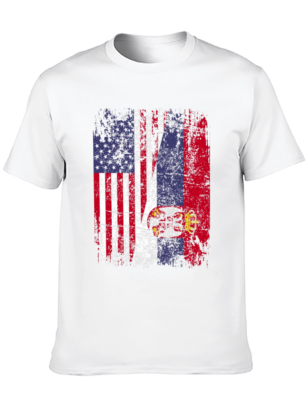 USA Serbia Flag Graphic T-Shirt