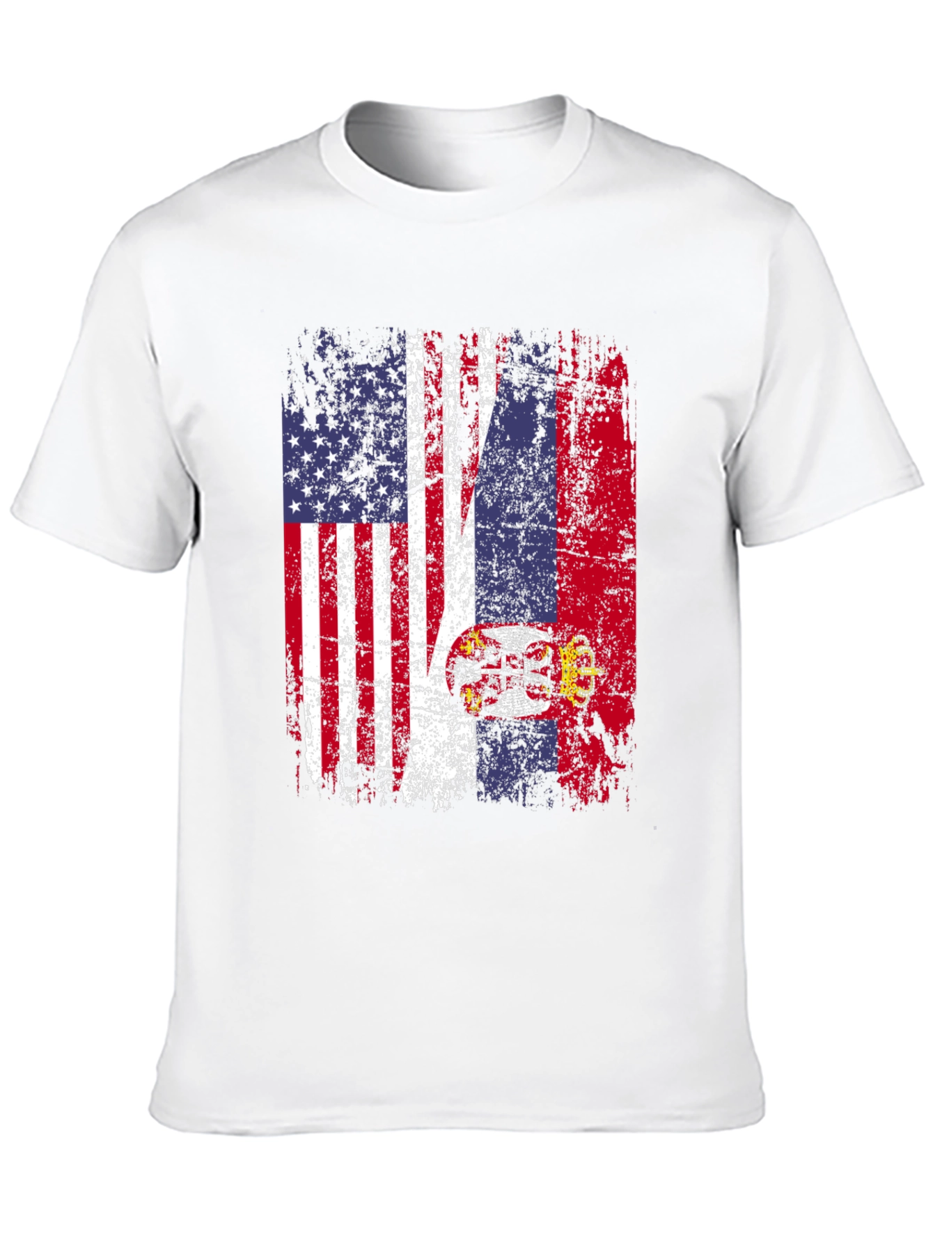 USA Serbia Flag Graphic T-Shirt