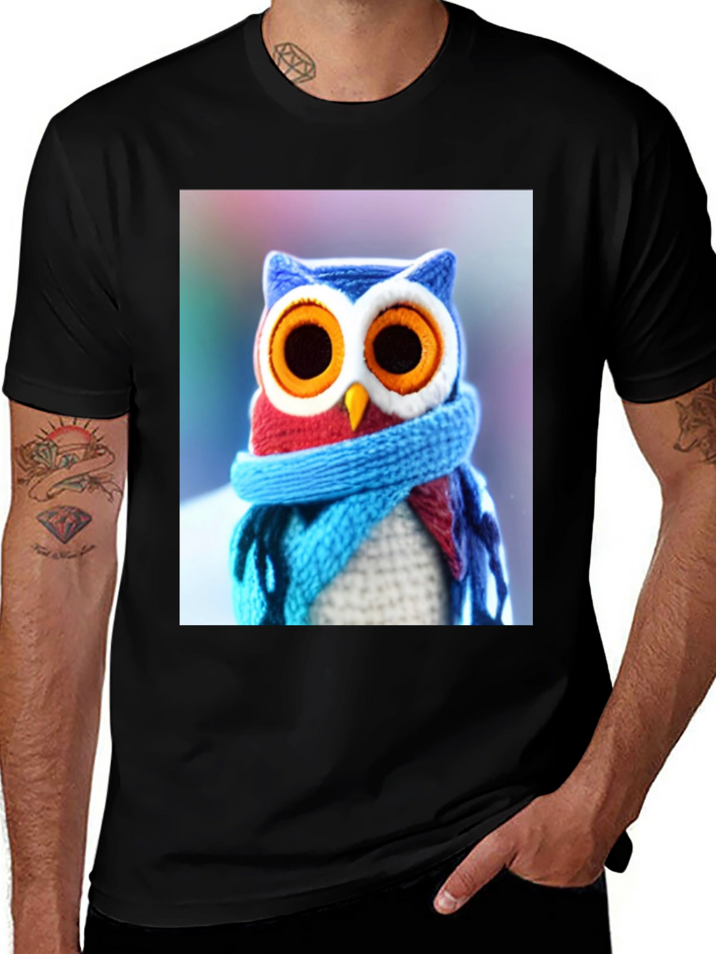 Owl T-Shirt - Knitted Design