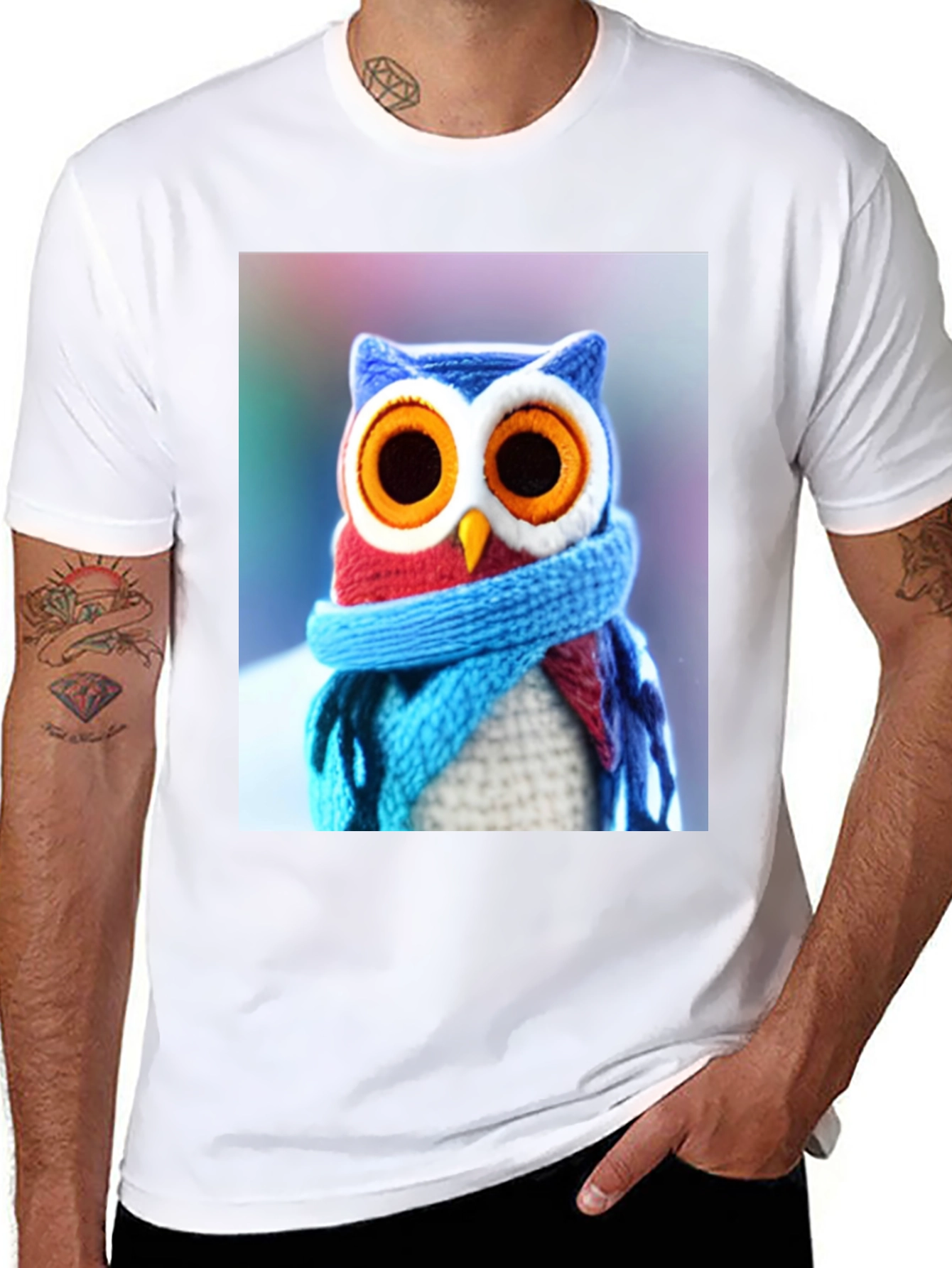 Owl T-Shirt - Knitted Design