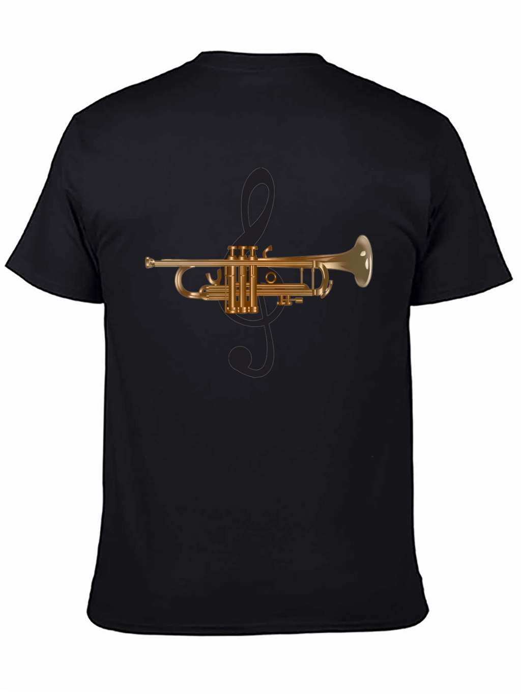 Musical Trumpet Graphic Tee - Black T-Shirt