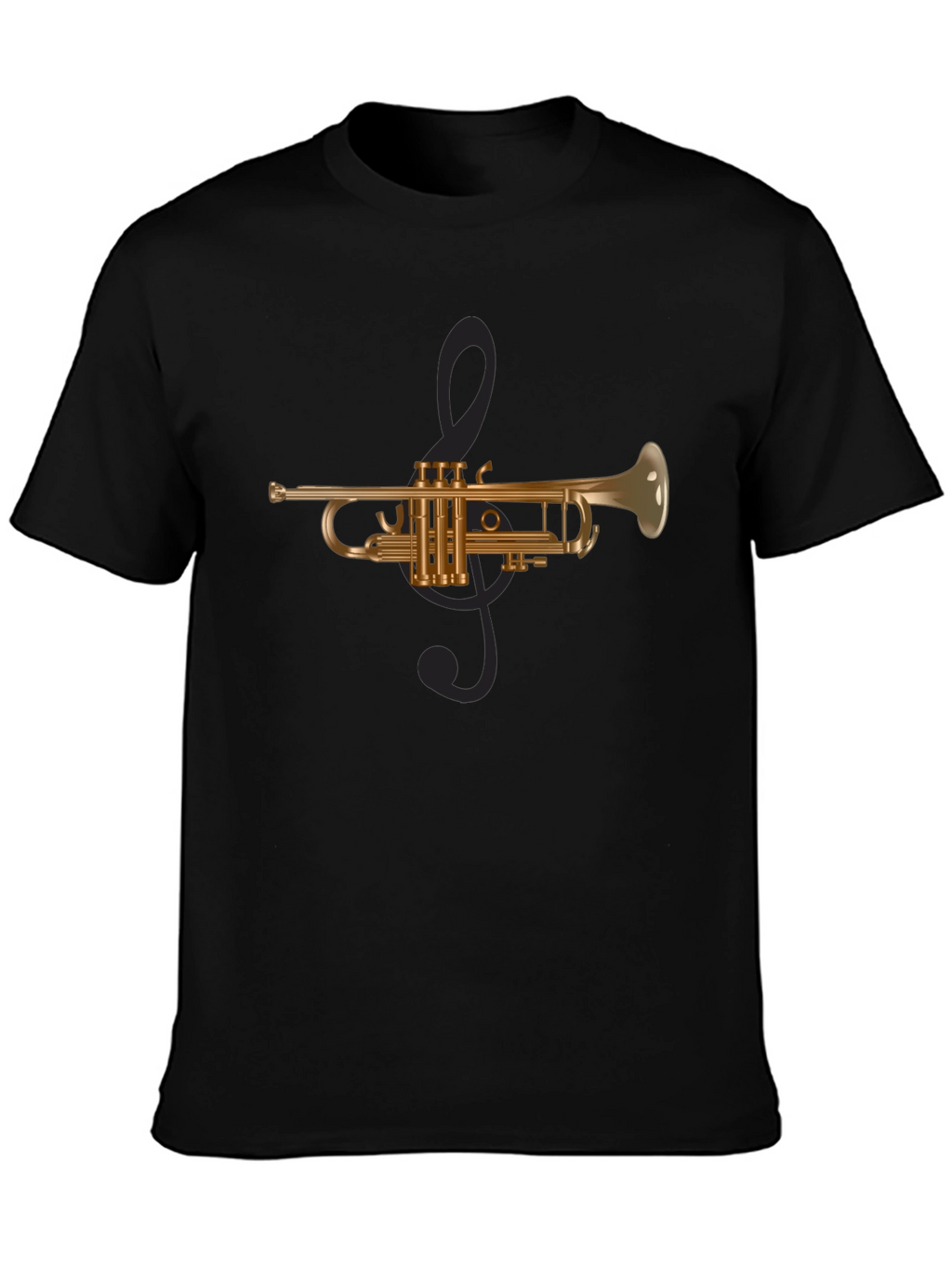 Musical Trumpet Graphic Tee - Black T-Shirt