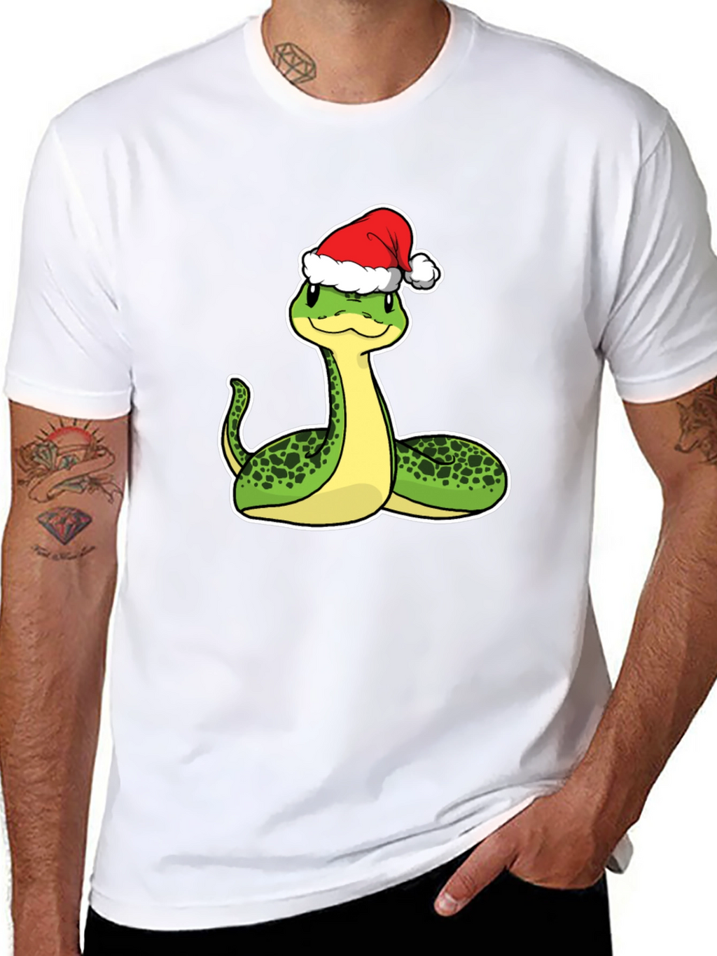 Festive Snake Graphic Tee - Holiday Style