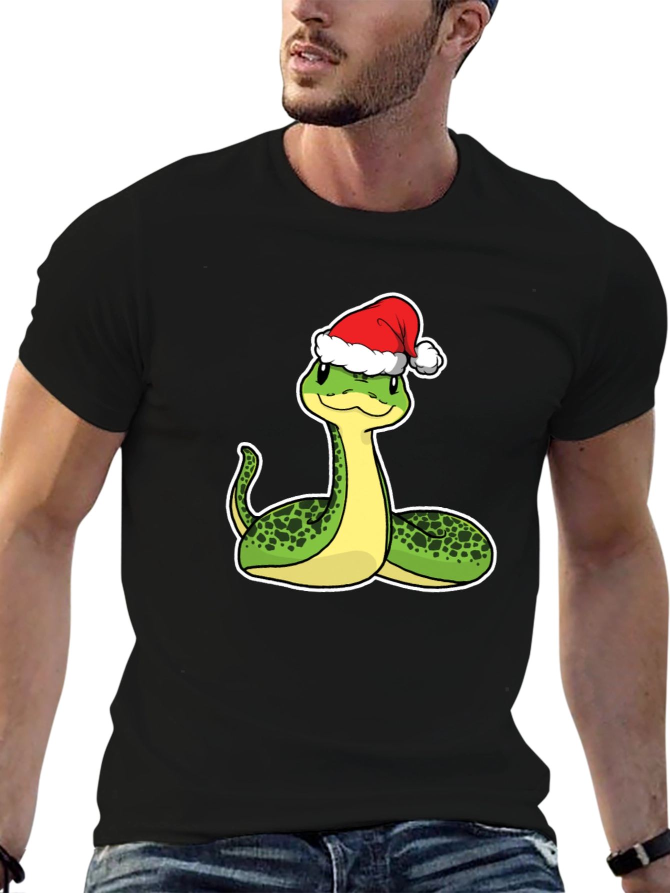 Festive Snake Graphic Tee - Holiday Style