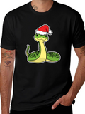 Festive Snake Graphic Tee - Holiday Style