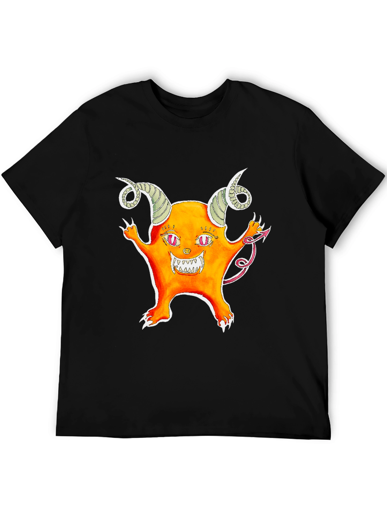Monster Graphic Tee - Black Cotton T-Shirt