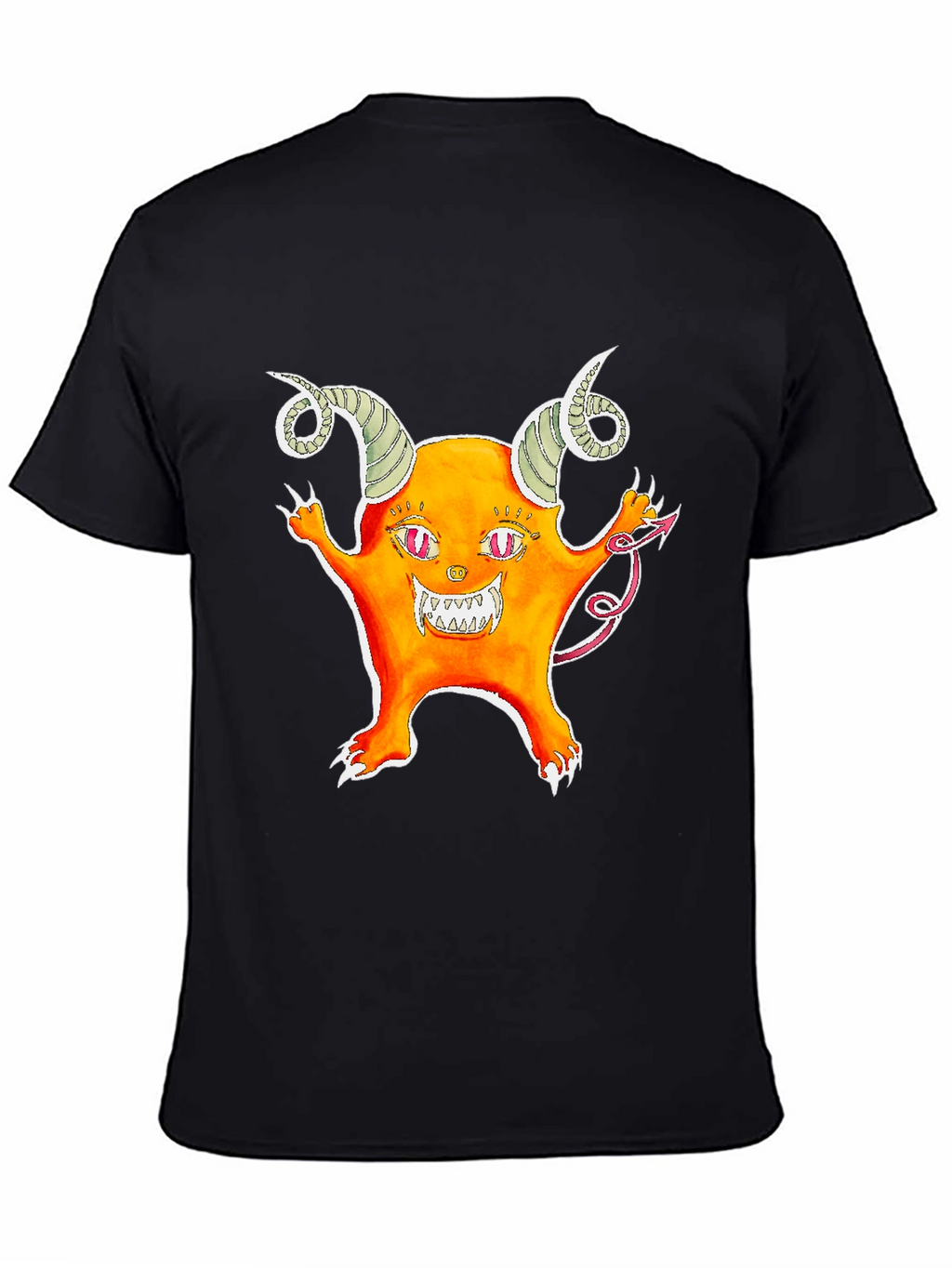 Monster Graphic Tee - Black Cotton T-Shirt