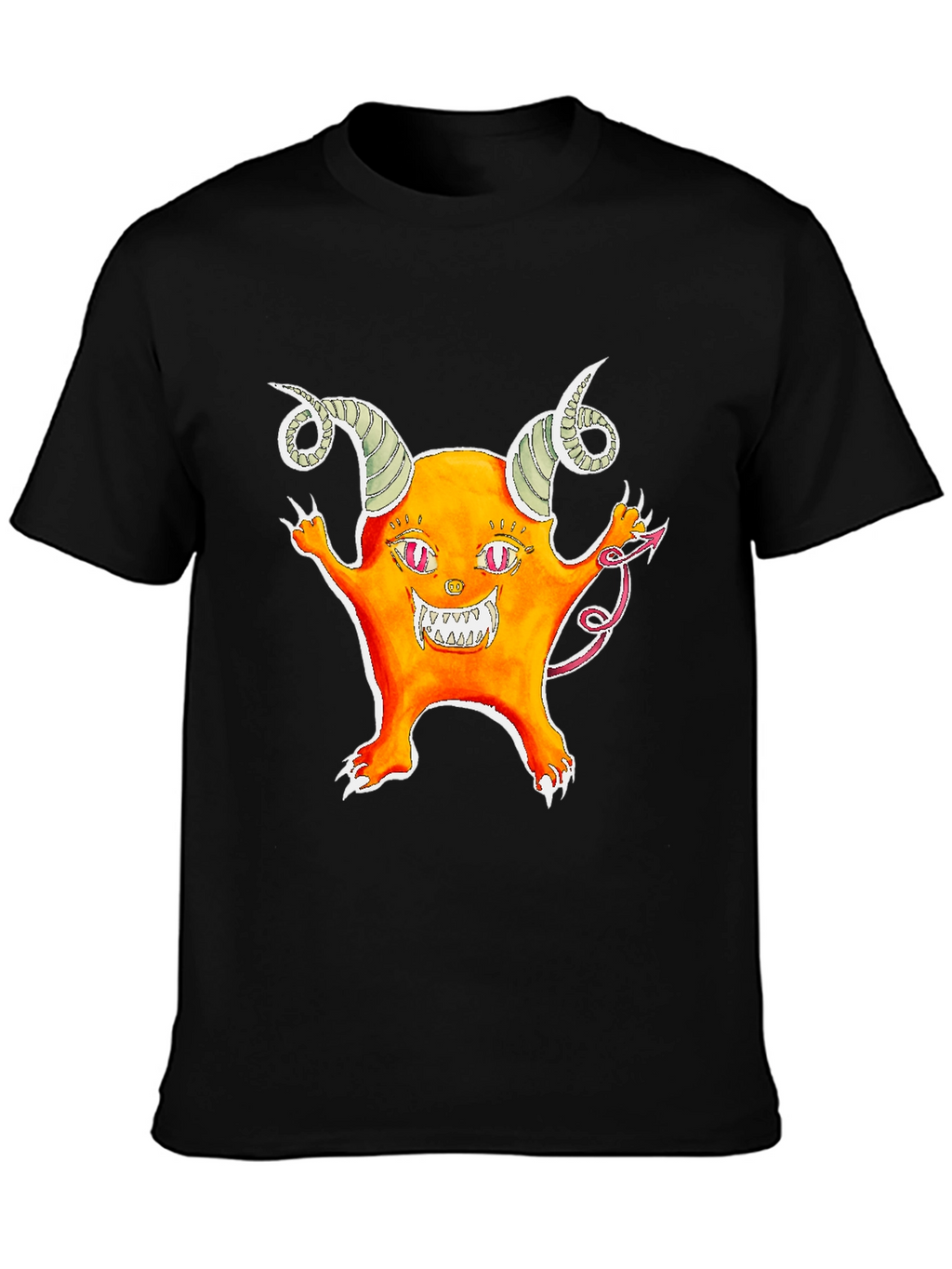 Monster Graphic Tee - Black Cotton T-Shirt