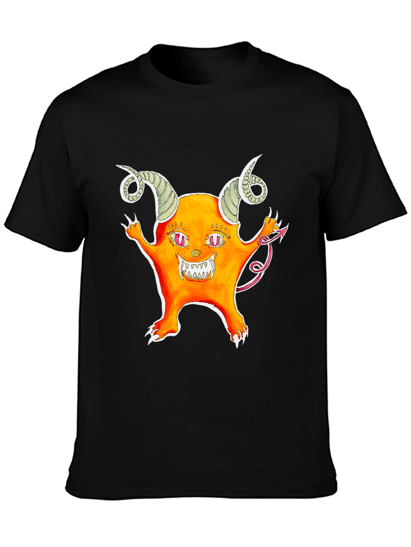 Monster Graphic Tee - Black Cotton T-Shirt