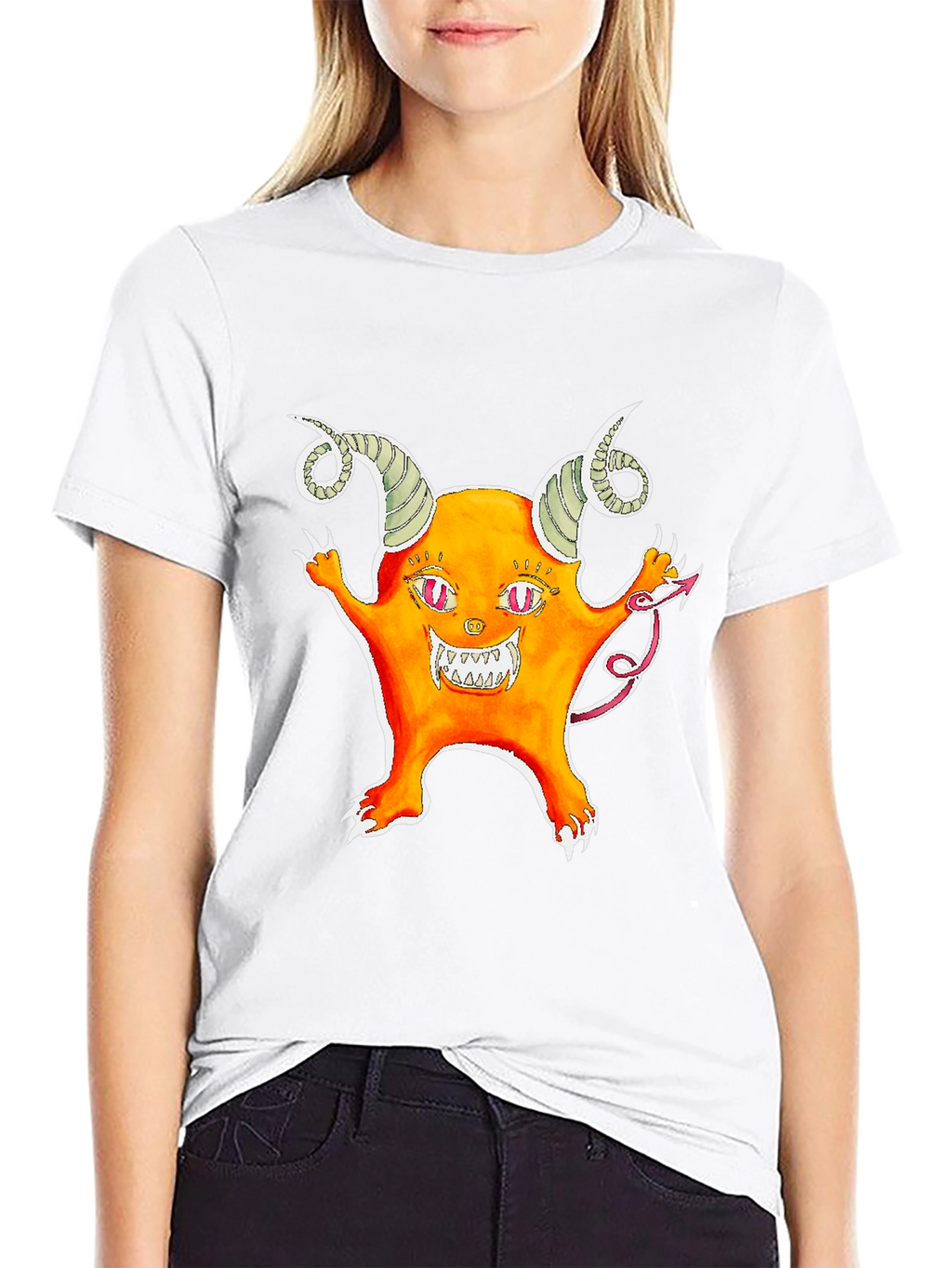 Monster Graphic Tee - Black Cotton T-Shirt