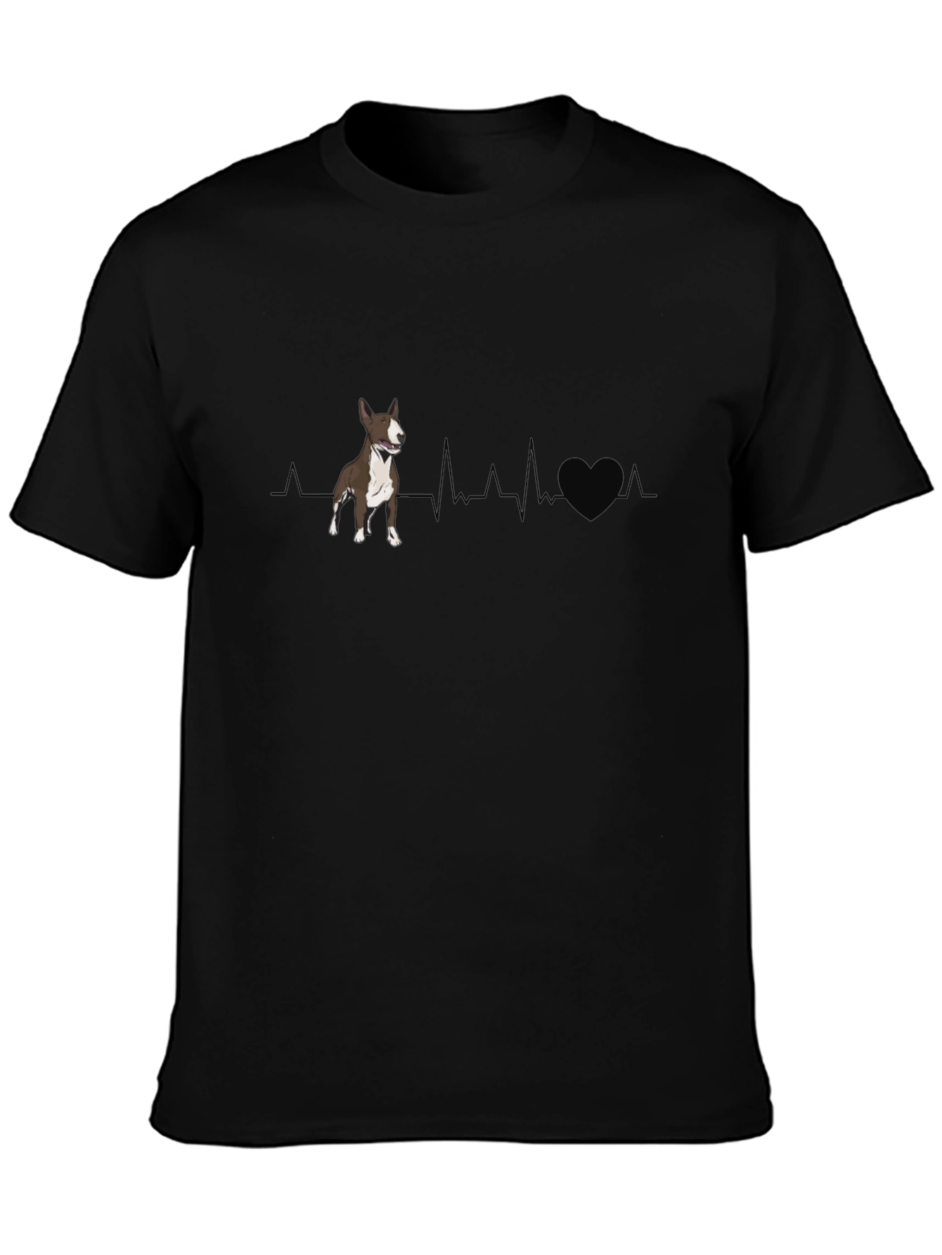 Dog Heartbeat Graphic T-Shirt - Bull Terrier Love