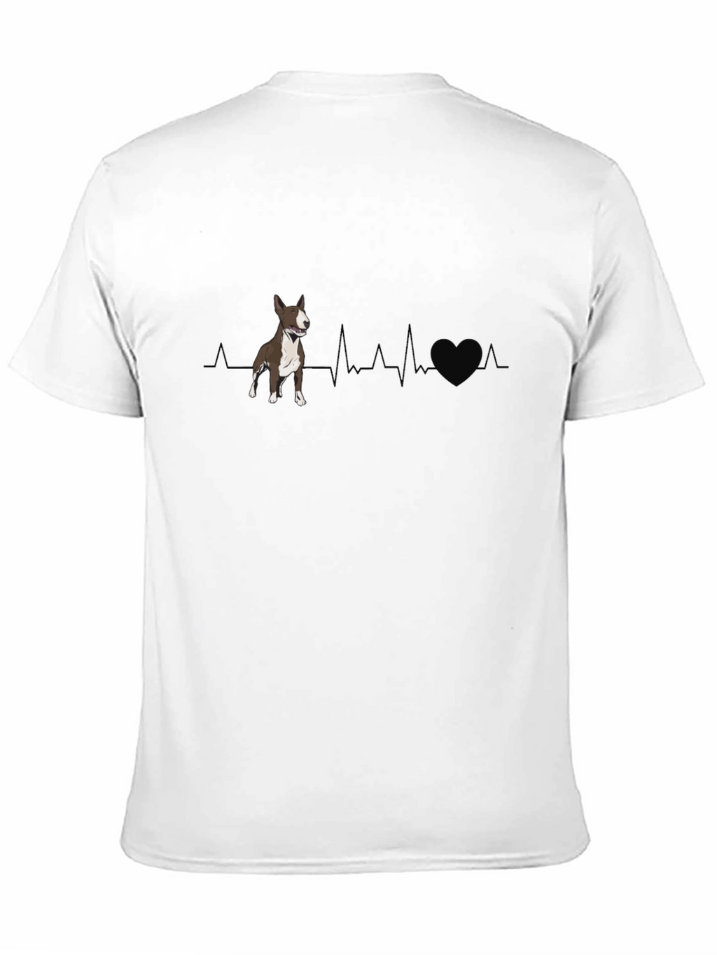 Dog Heartbeat Graphic T-Shirt - Bull Terrier Love