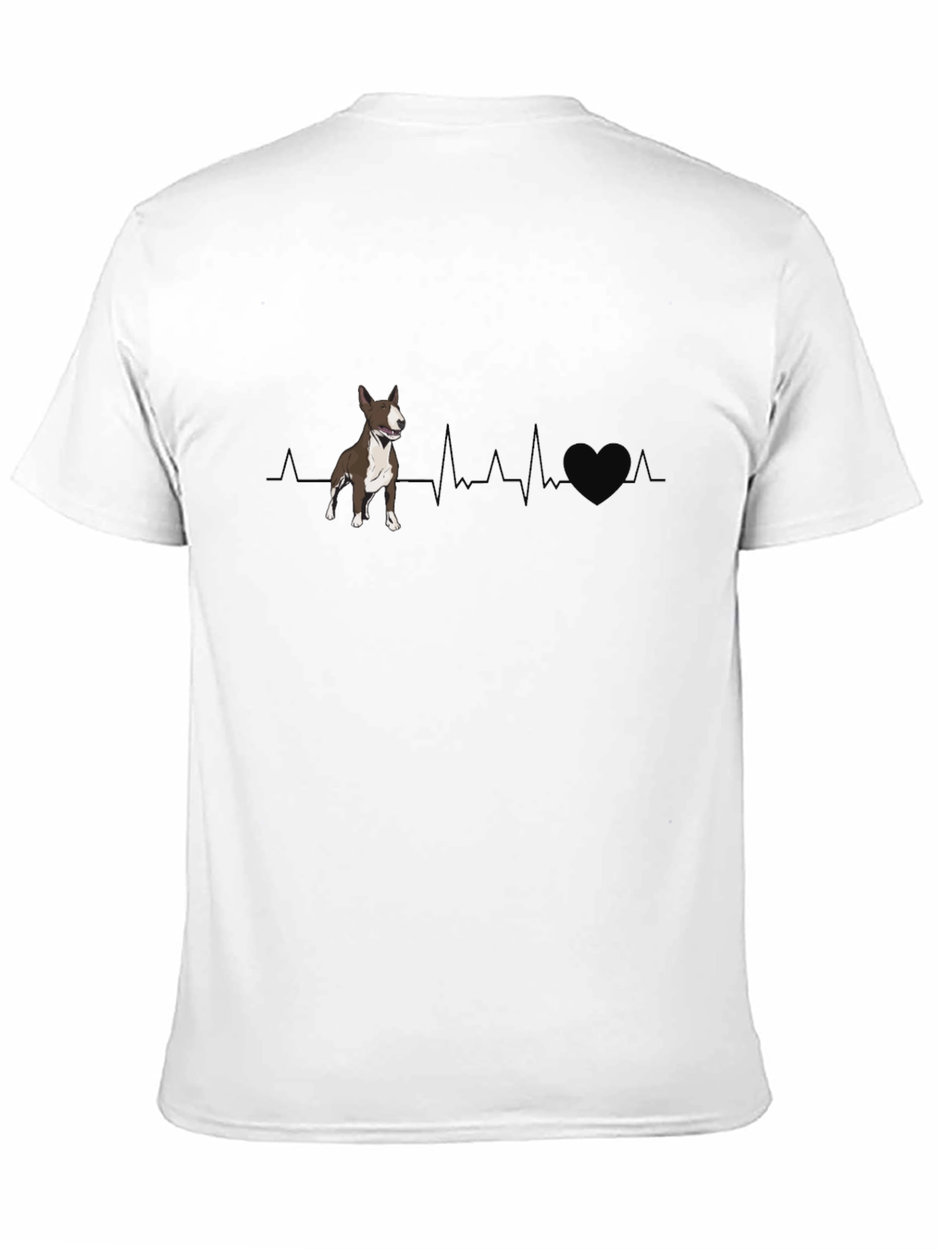Dog Heartbeat Graphic T-Shirt - Bull Terrier Love