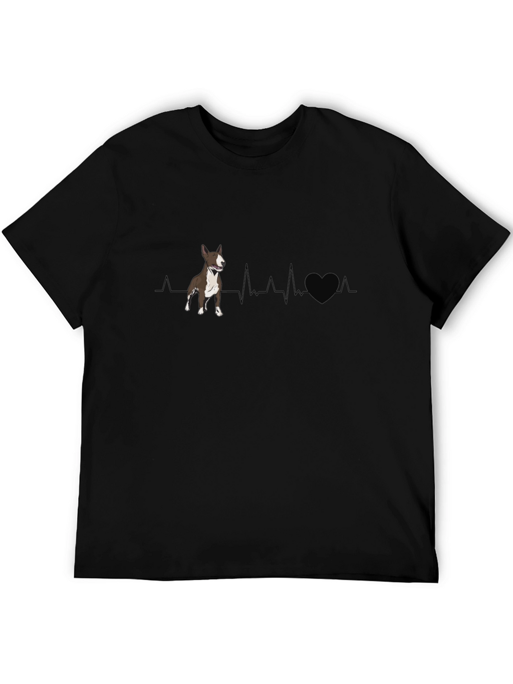 Dog Heartbeat Graphic T-Shirt - Bull Terrier Love