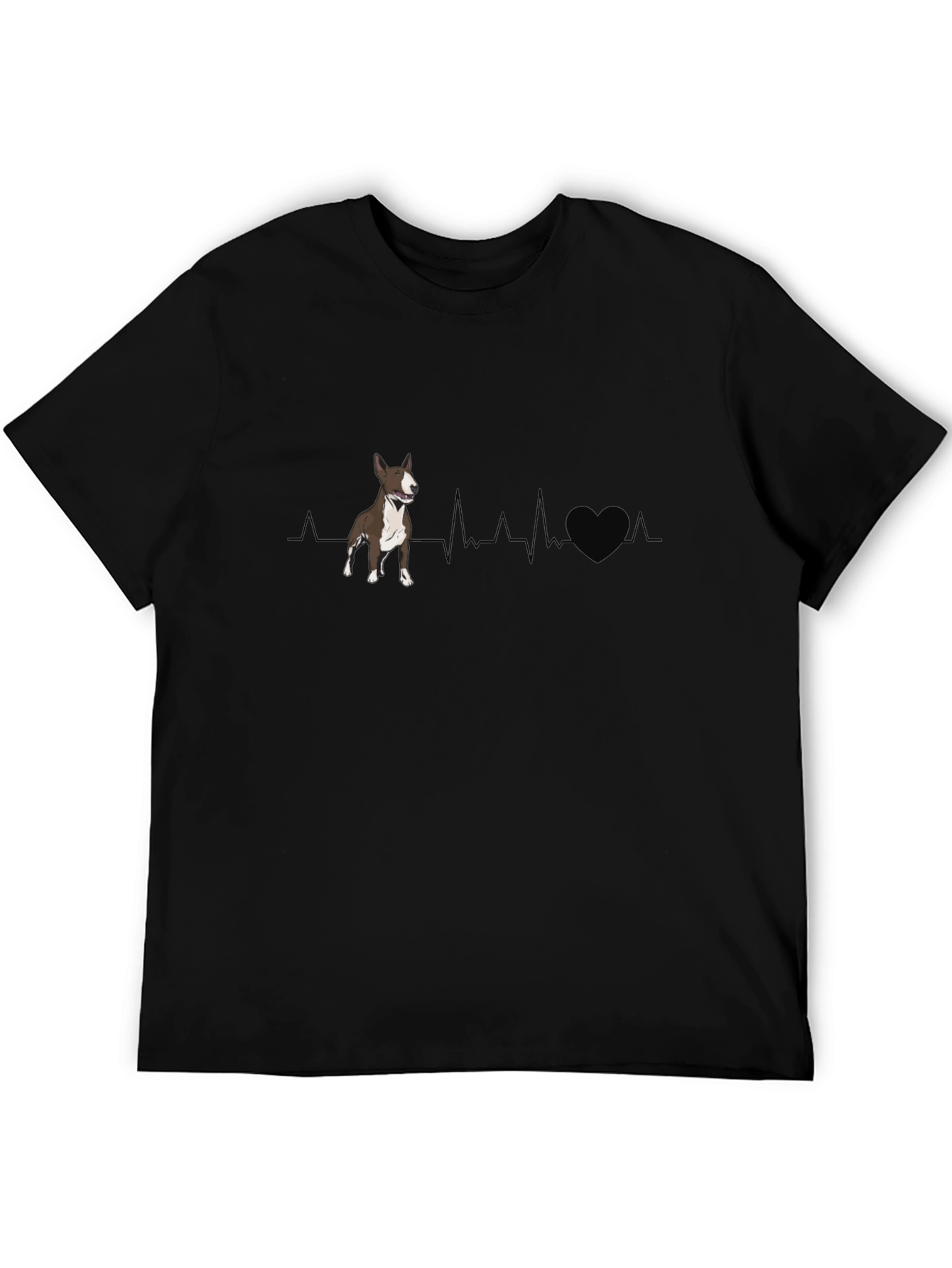 Dog Heartbeat Graphic T-Shirt - Bull Terrier Love