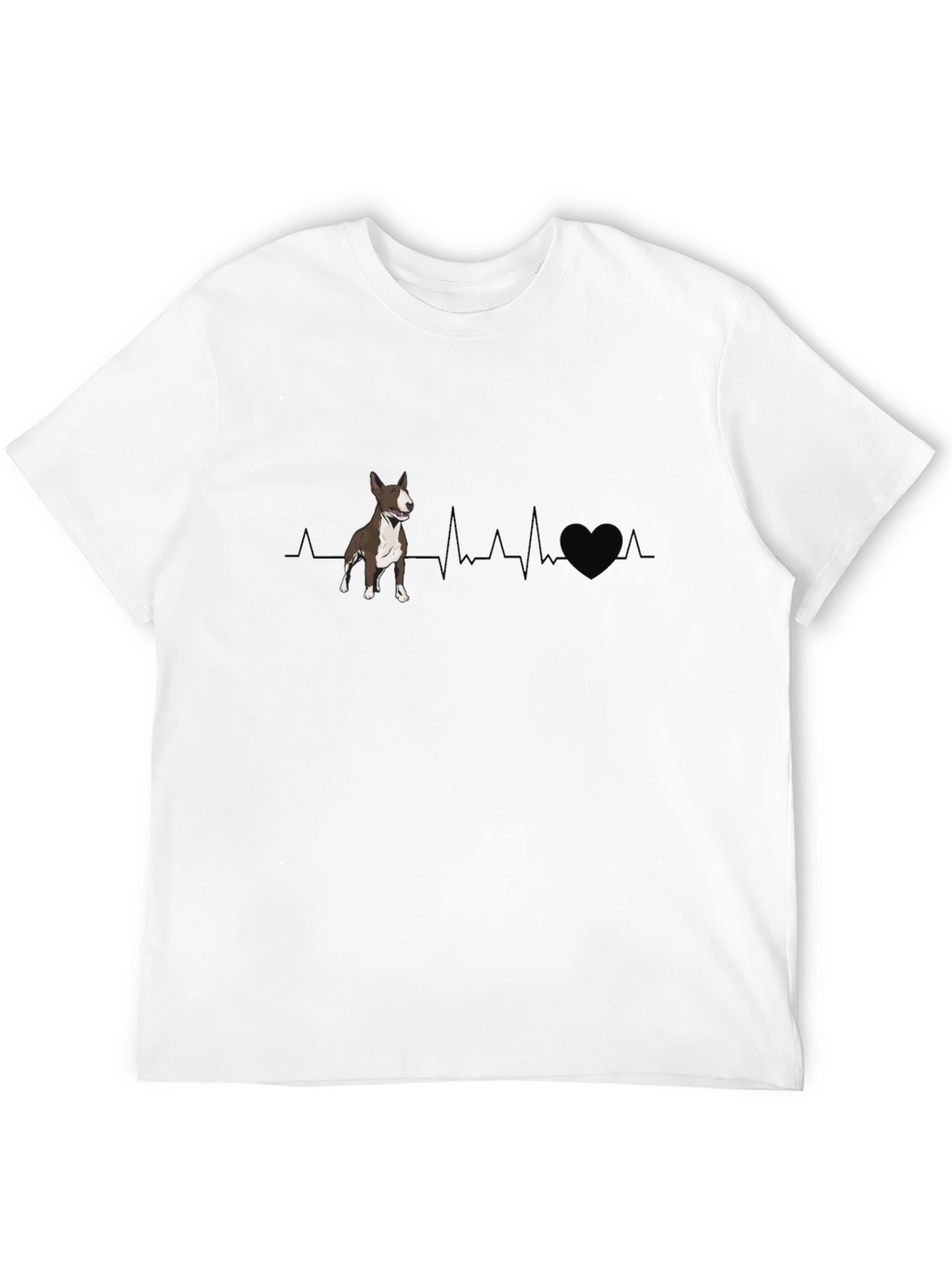 Dog Heartbeat Graphic T-Shirt - Bull Terrier Love
