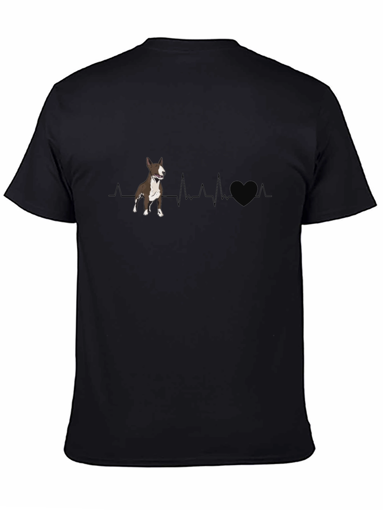 Dog Heartbeat Graphic T-Shirt - Bull Terrier Love