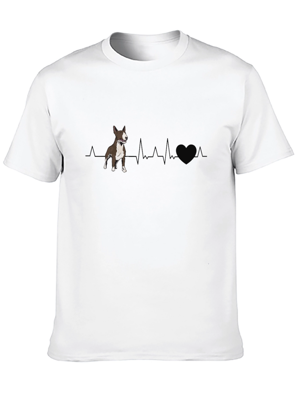 Dog Heartbeat Graphic T-Shirt - Bull Terrier Love