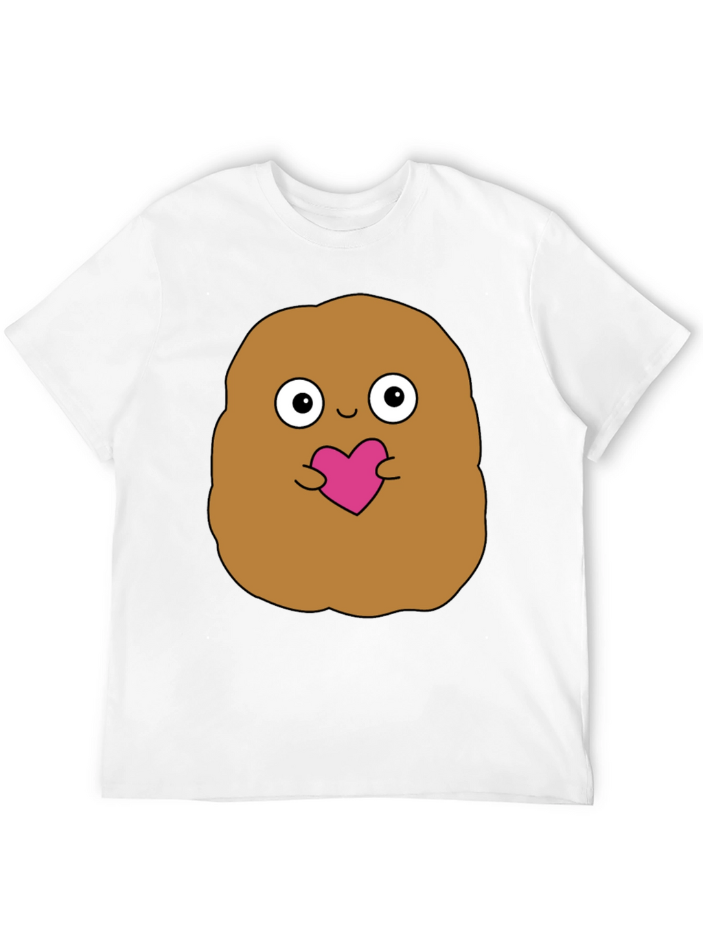 Cute Potato Holding Heart Graphic T-Shirt