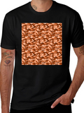 Black Tee with Camouflage Print