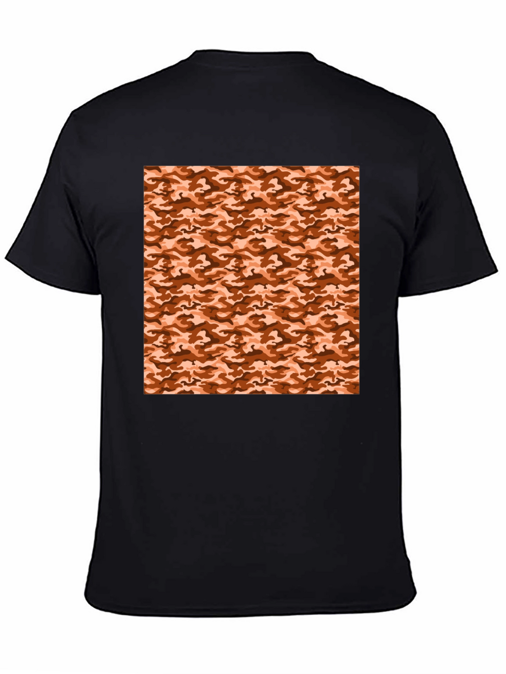 Black Tee with Camouflage Print