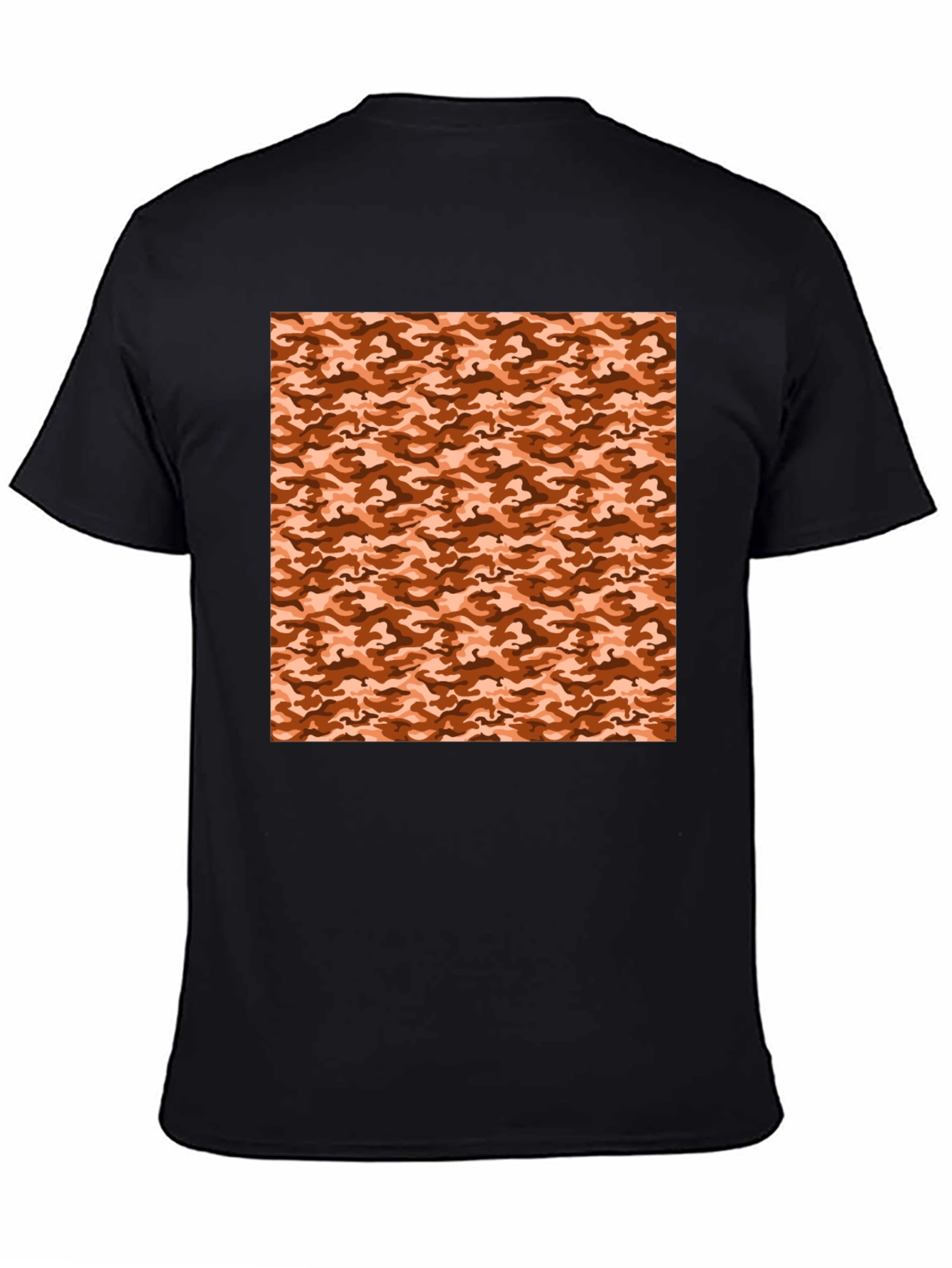 Black Tee with Camouflage Print