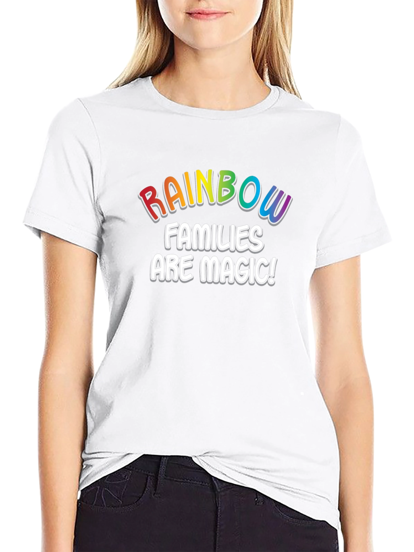 Rainbow Families Are Magic! Black T-Shirt