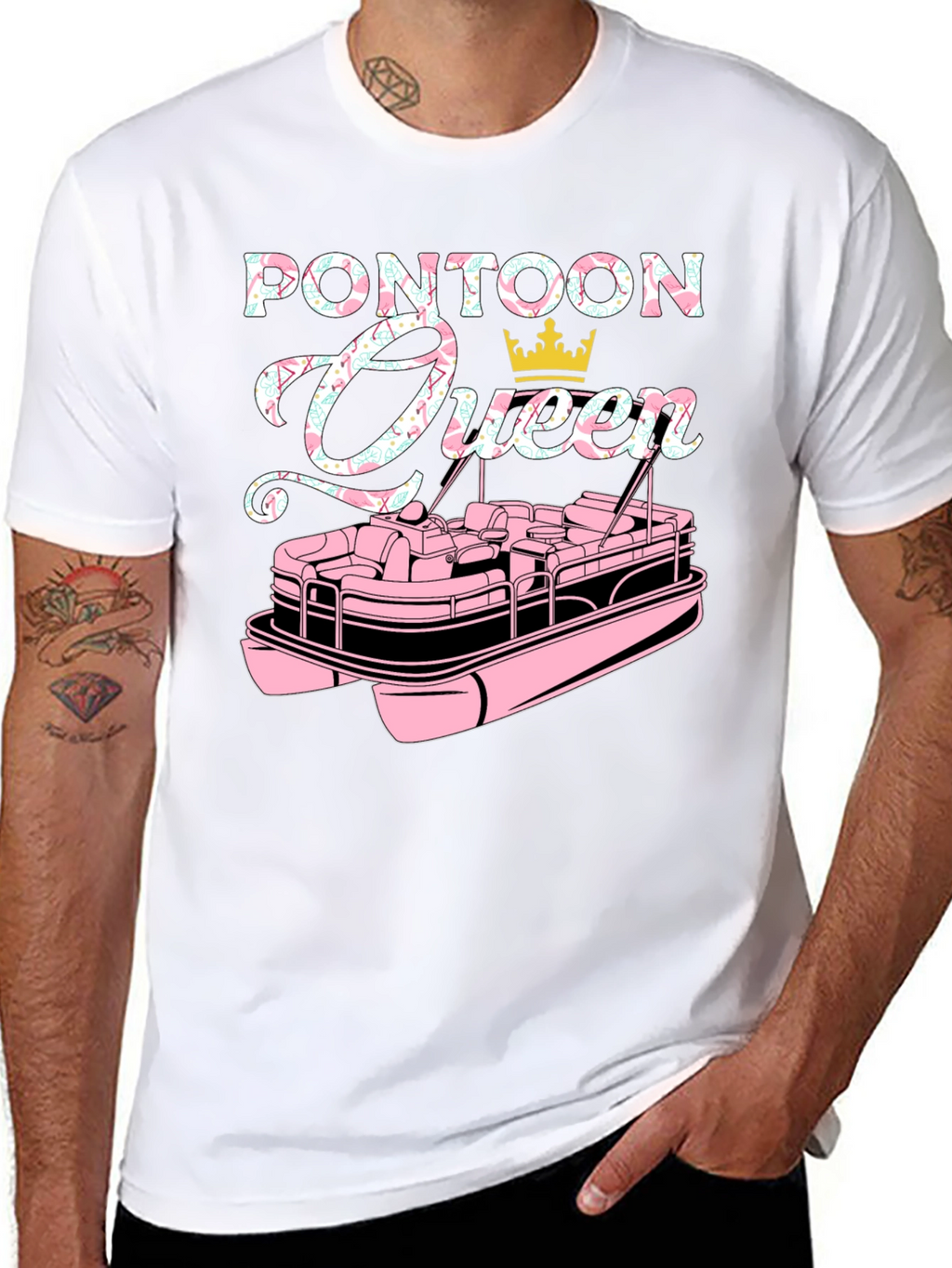 Pontoon Queen Graphic T-Shirt - Boating Life
