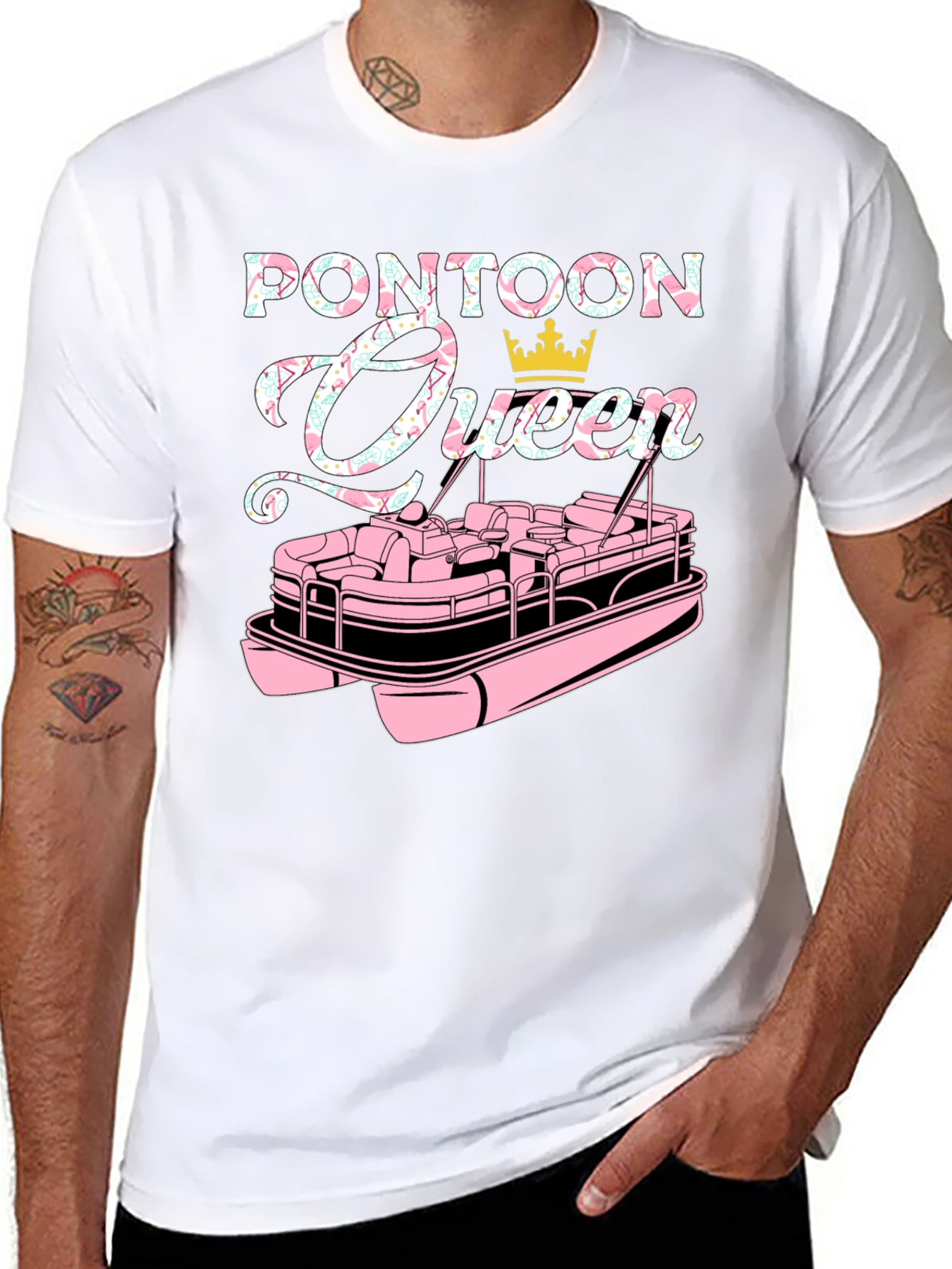 Pontoon Queen Graphic T-Shirt - Boating Life