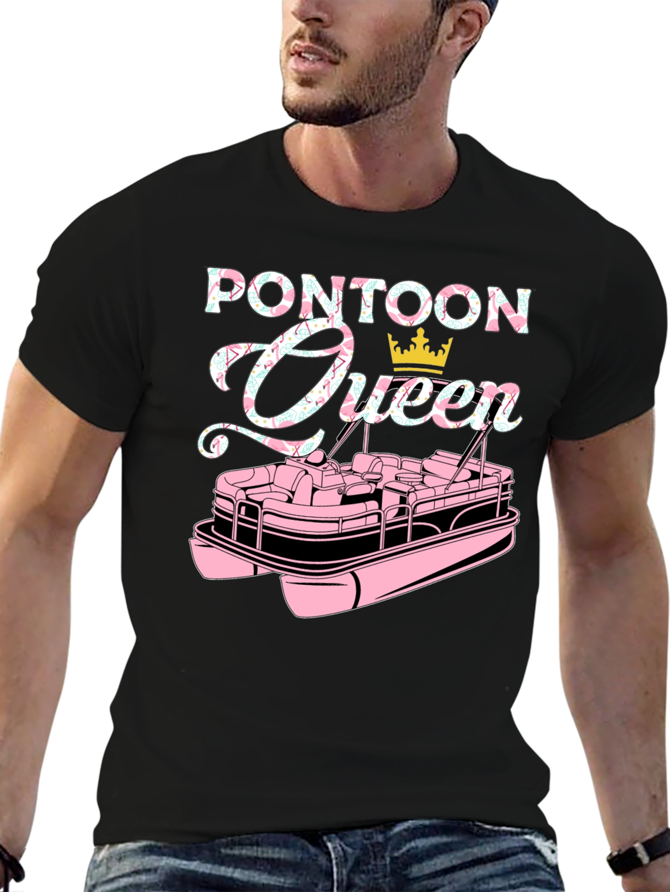 Pontoon Queen Graphic T-Shirt - Boating Life