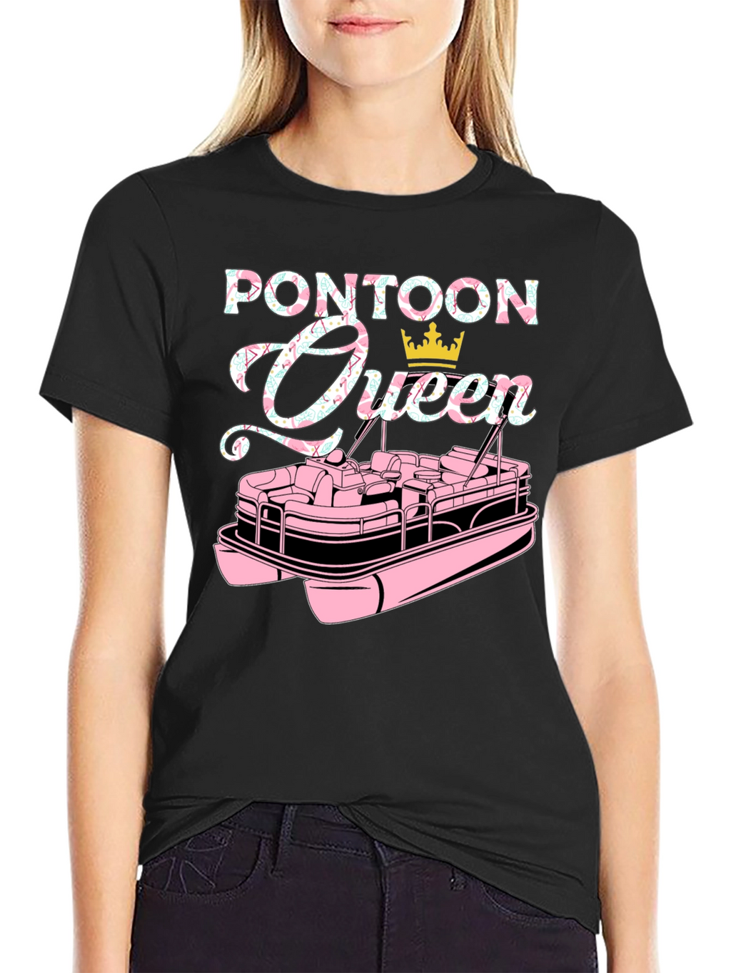 Pontoon Queen Graphic T-Shirt - Boating Life