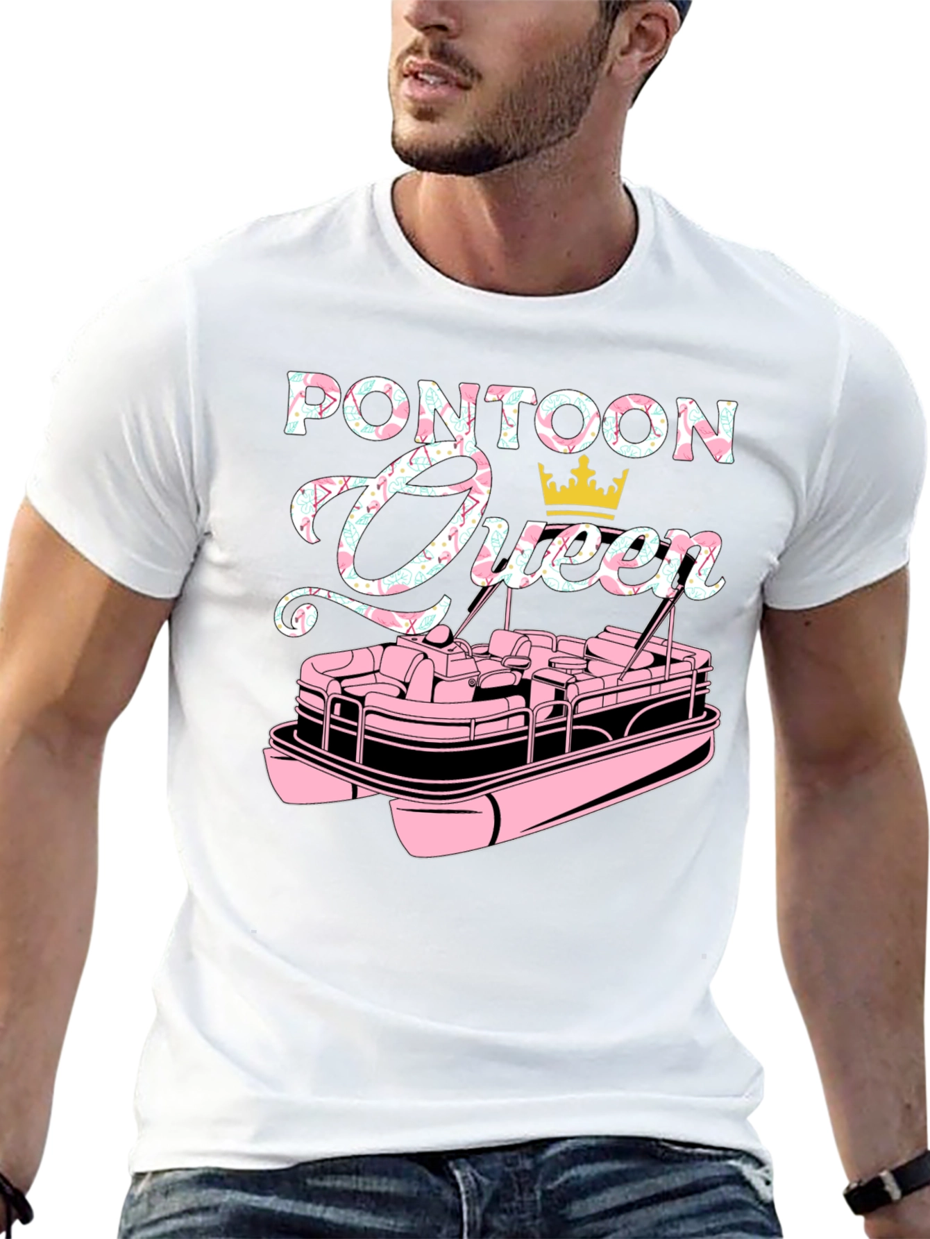 Pontoon Queen Graphic T-Shirt - Boating Life